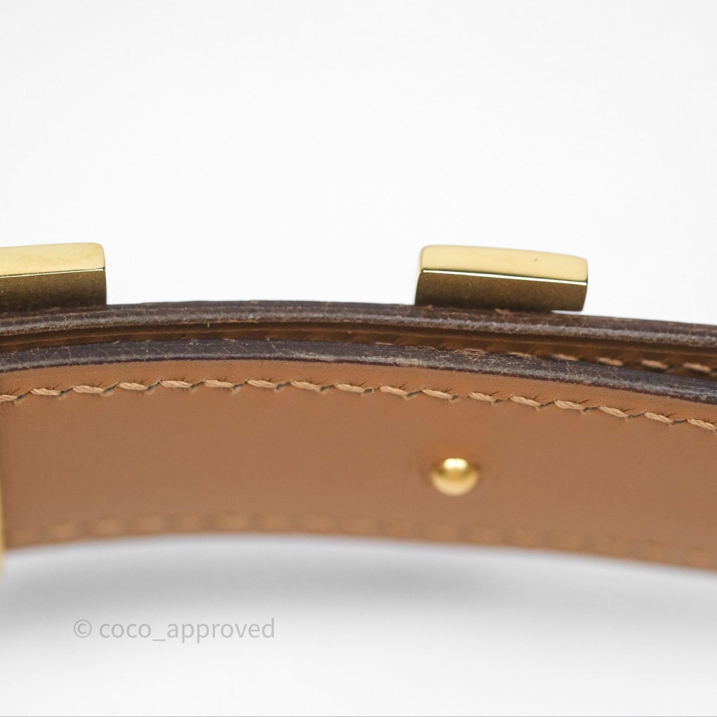 Hermès H Belt Buckle Ostrich Leather Brown Size 80
