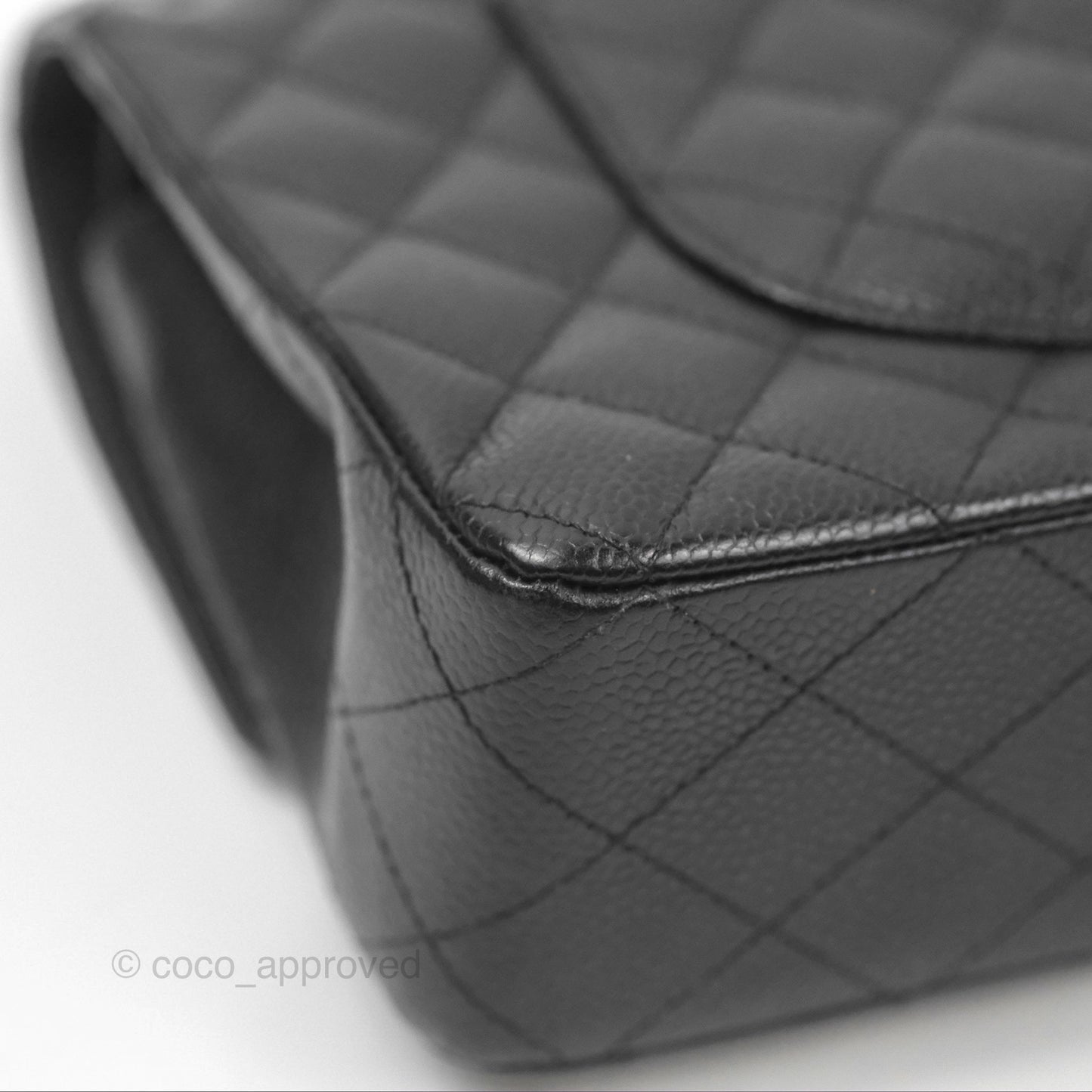 Chanel Classic M/L Medium Flap Quilted Black Caviar Silver Hardware