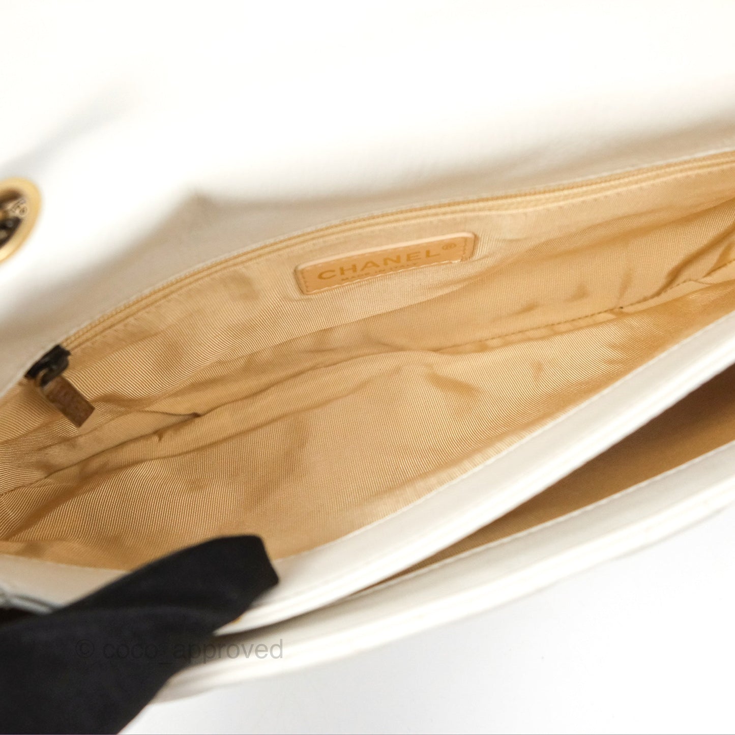 Chanel CC Crown Flap White Calfskin Antique Gold Hardware