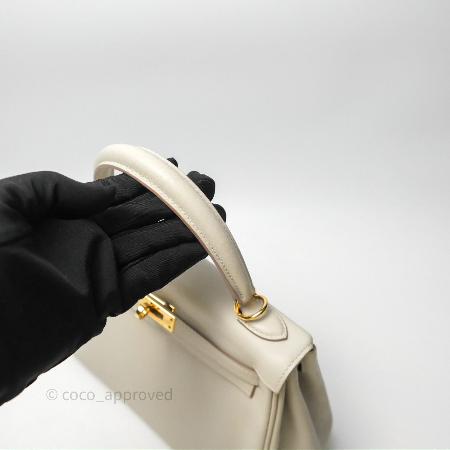 Hermès Retourne Swift Kelly 25 Gris Perle 80 Gold Hardware