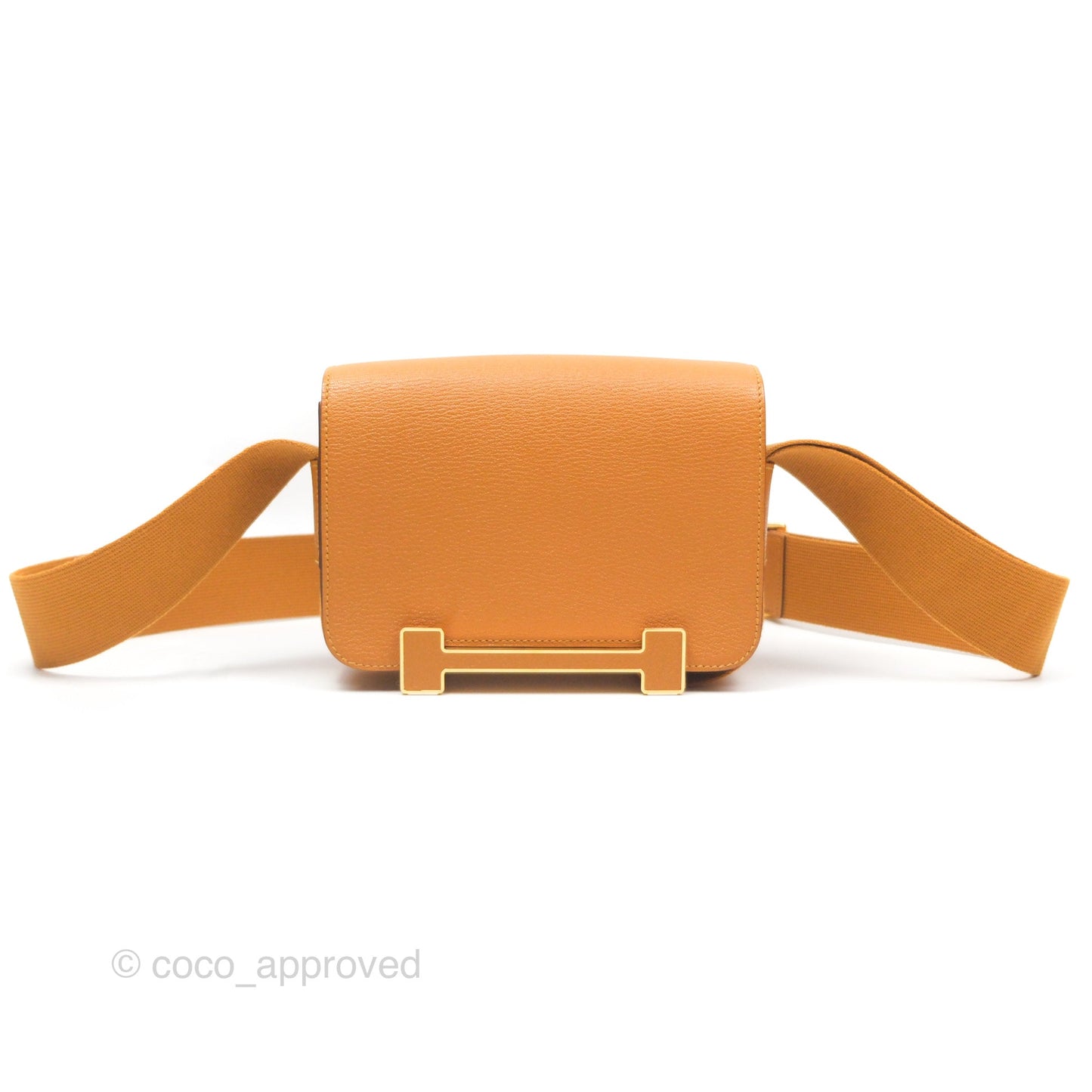 Hermès Geta Bag Caramel Chevre Mysore Gold Hardware