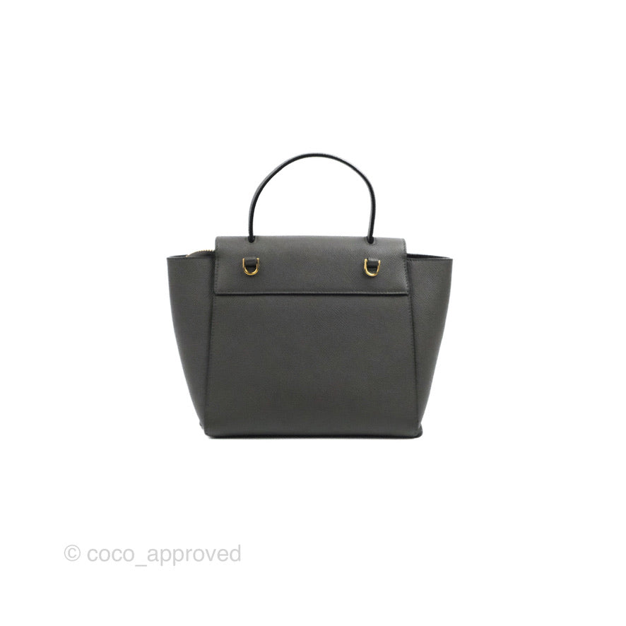 Celine Nano Belt Bag Grey Grained Calfskin Gold Hardware