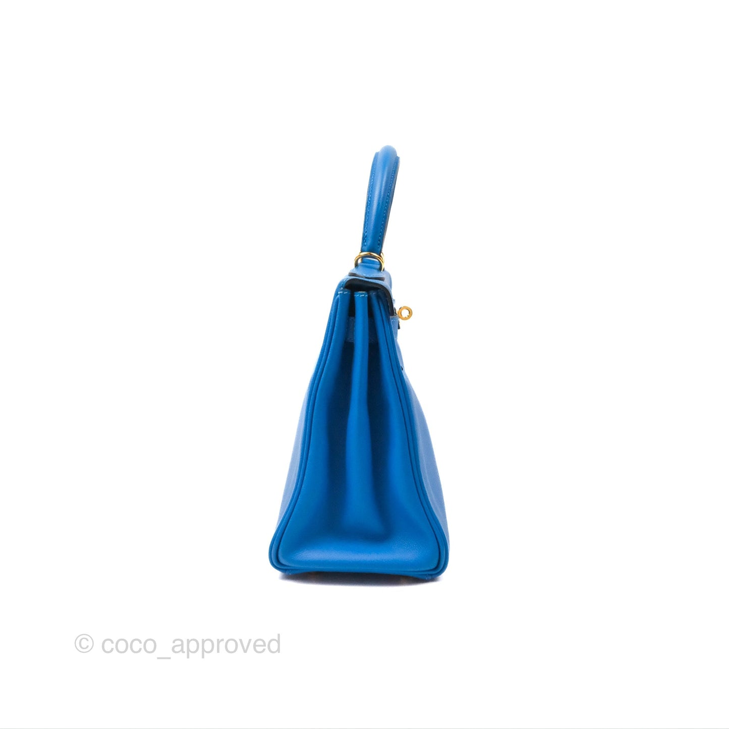 Hermès Retourne Kelly 28 Blue Evercolor Gold Hardware