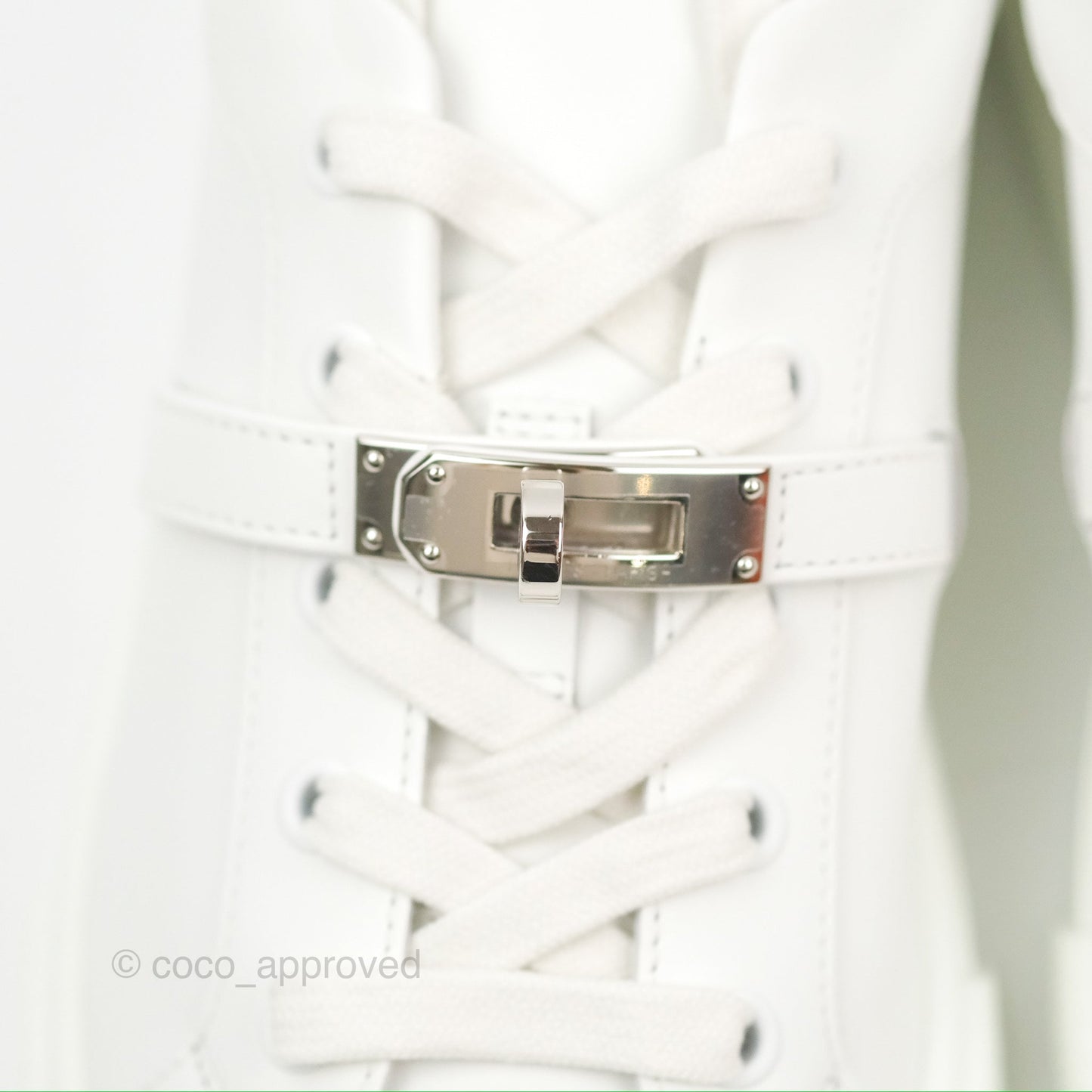 Hermès Day Sneaker Kelly Blanc Palladium Size 38.5