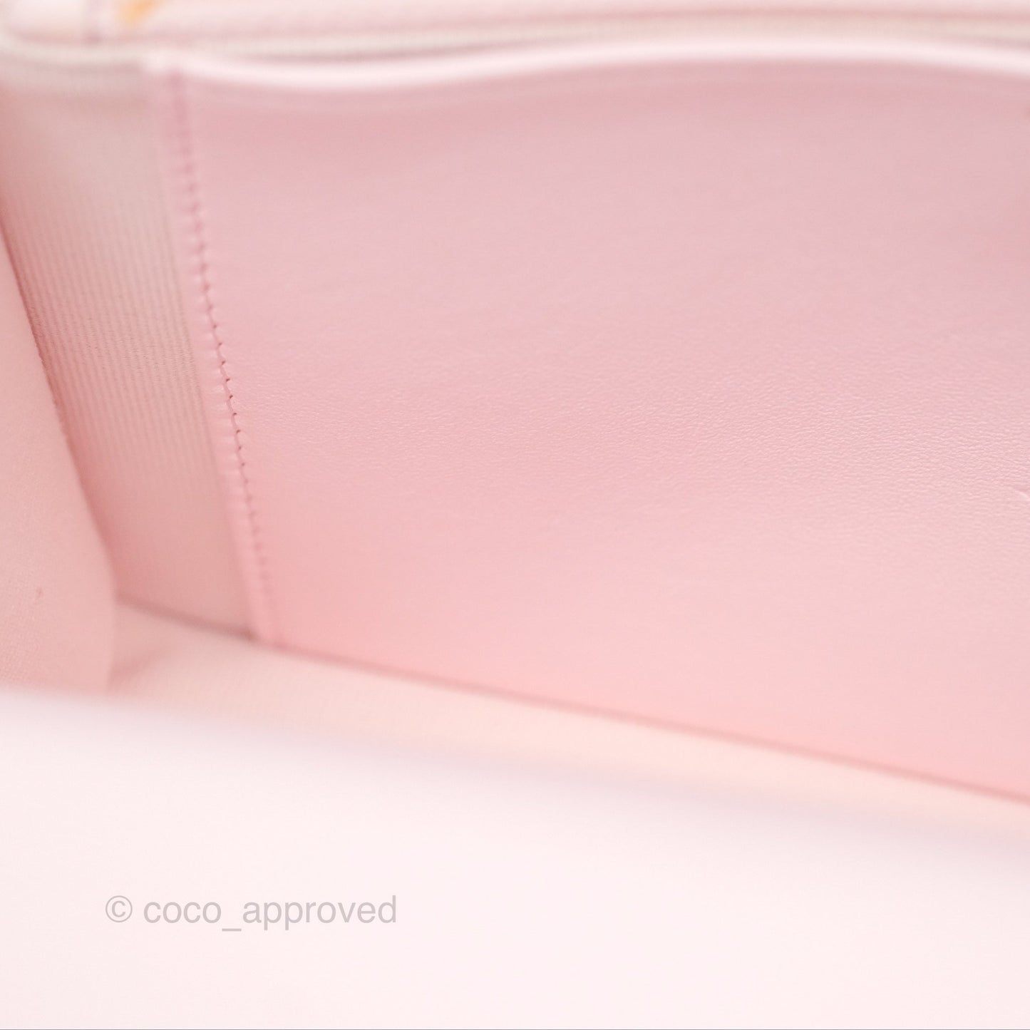 Chanel Wallet On Chain WOC Pearl Chain Iridescent Light Pink Lambskin Gold Hardware