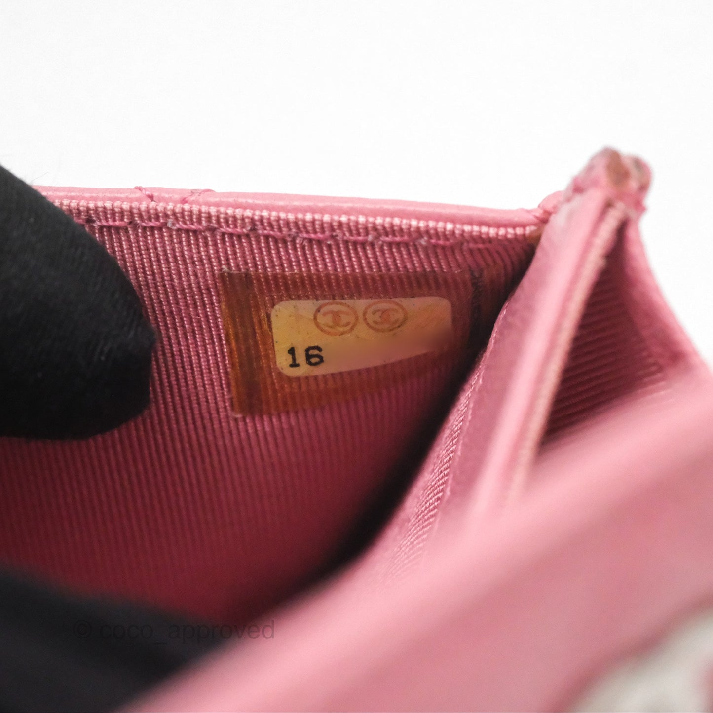 Chanel Quilted Flap Card Holder Pink Lambskin Silver Hardware