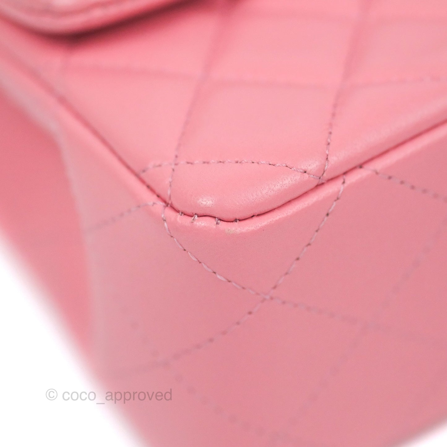 Chanel Quilted Mini Rectangular Flap Pink Lambskin Aged Gold Hardware