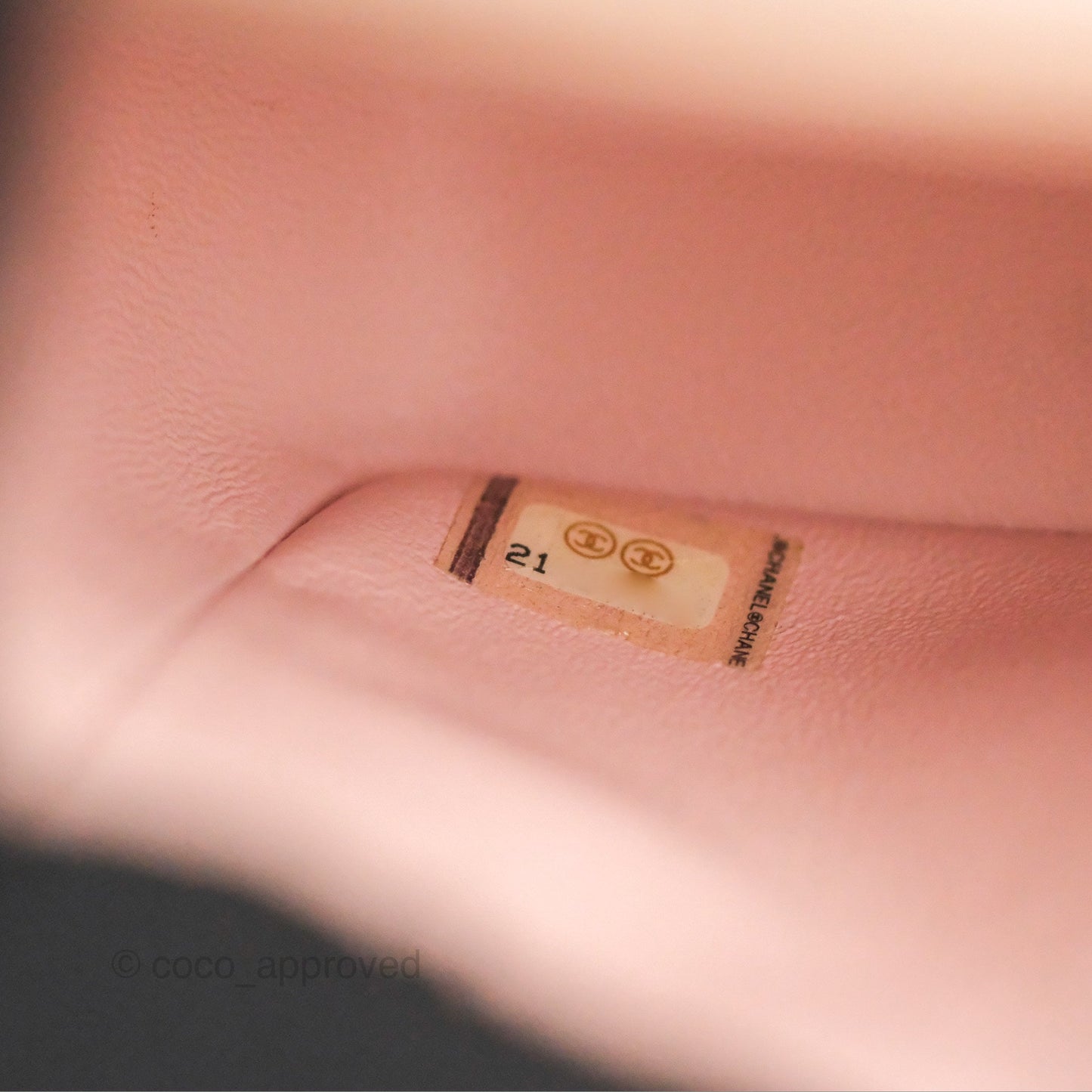 Chanel Quilted Mini Square Flap Pale Pink Caviar Ruthenium Hardware