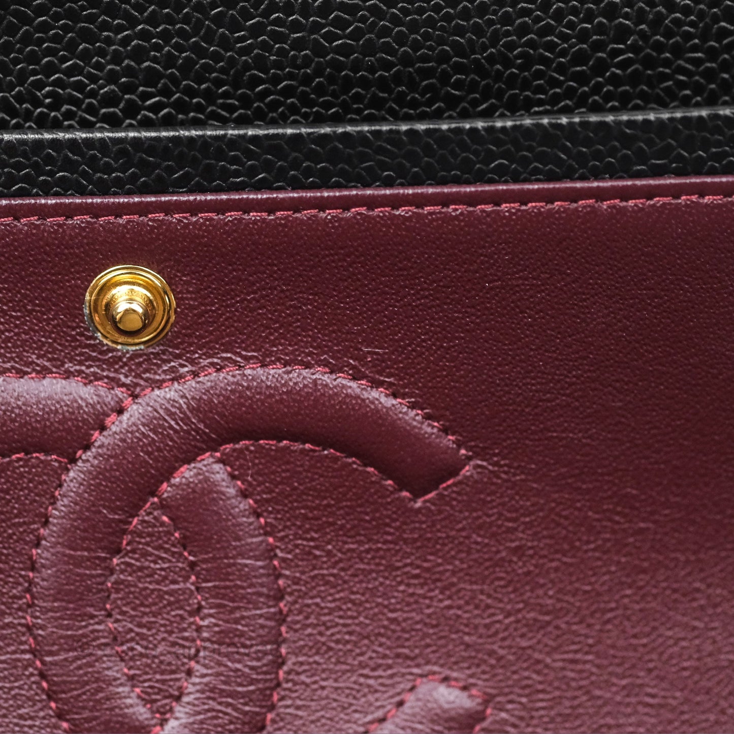 Chanel Classic M/L Medium Flap Quilted Black Caviar Gold Hardware