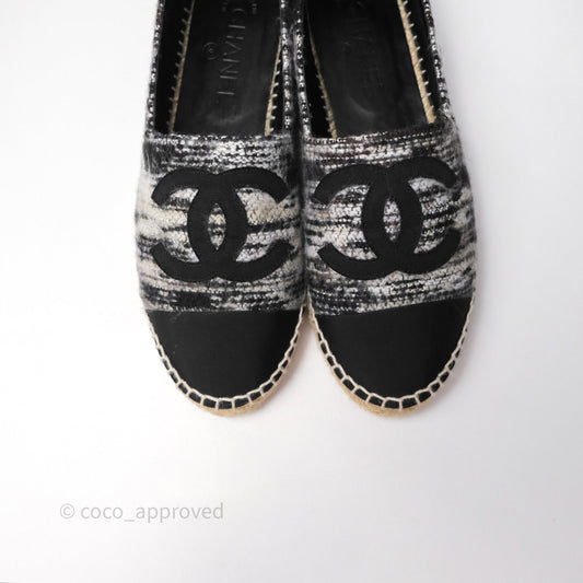 Chanel Espadrille Black Tweed Size 38