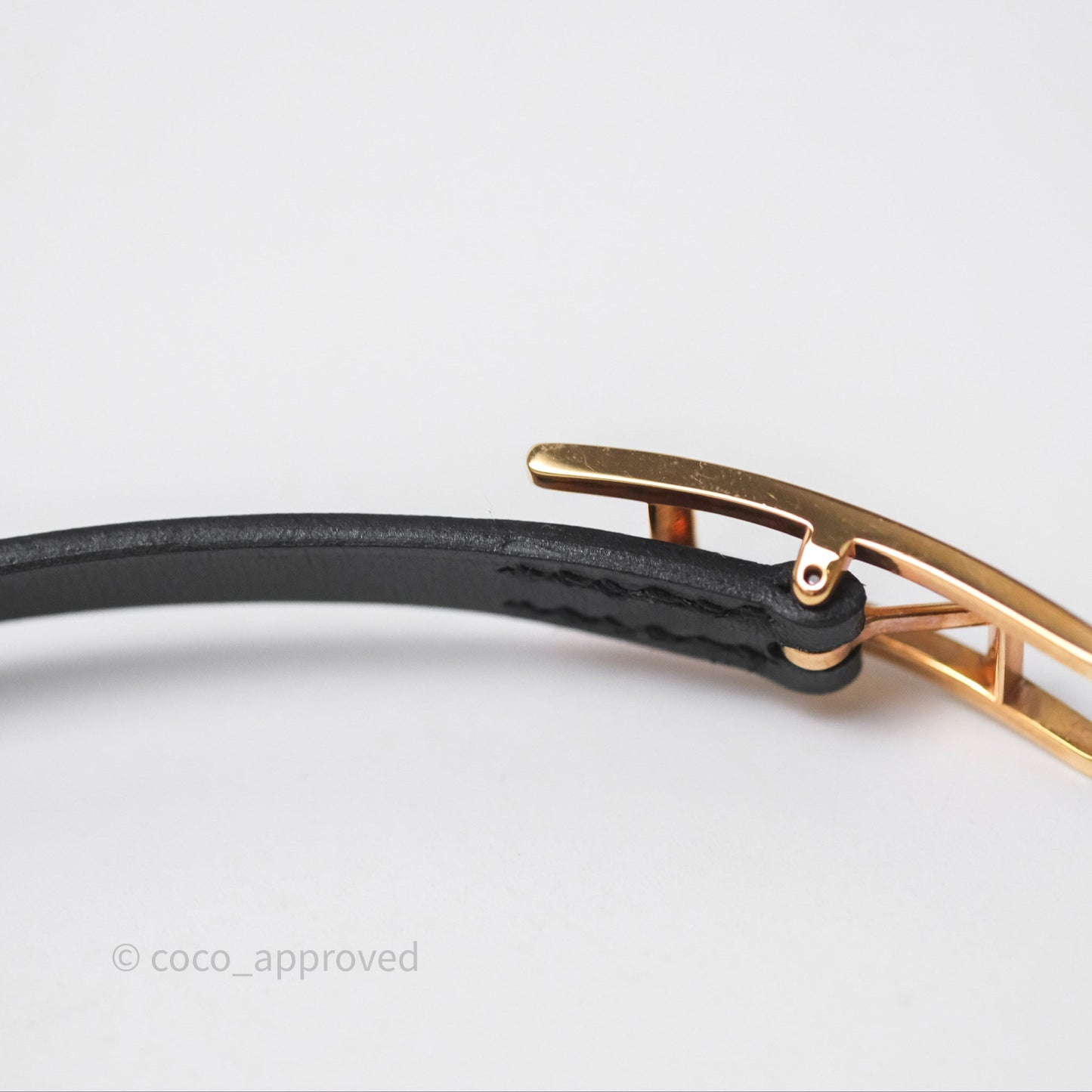 Hermès Behapi Double Tour Bracelet in Fauve 34 / Noir 89 Calfskin Gold Hardware