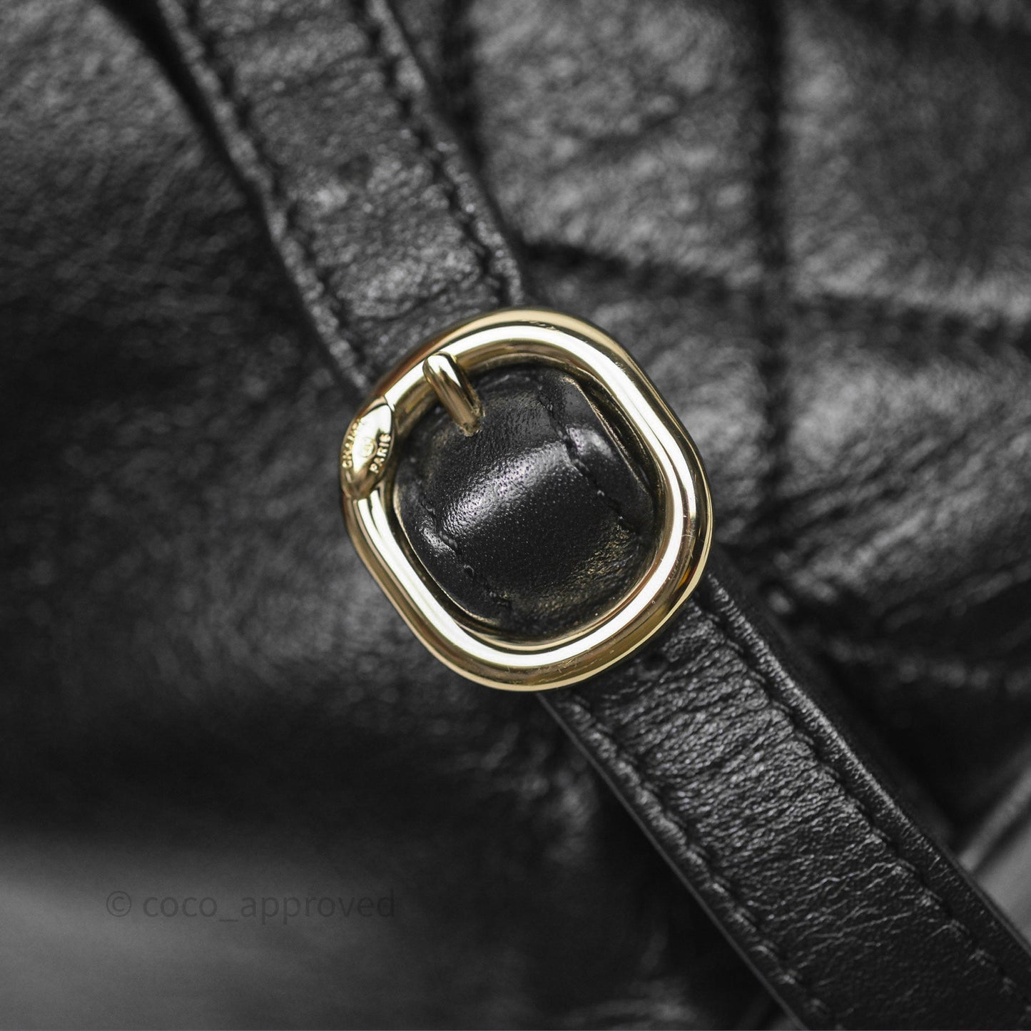 Chanel Quilted Small Duma Drawstring Backpack Black Calfskin Gold Hardware