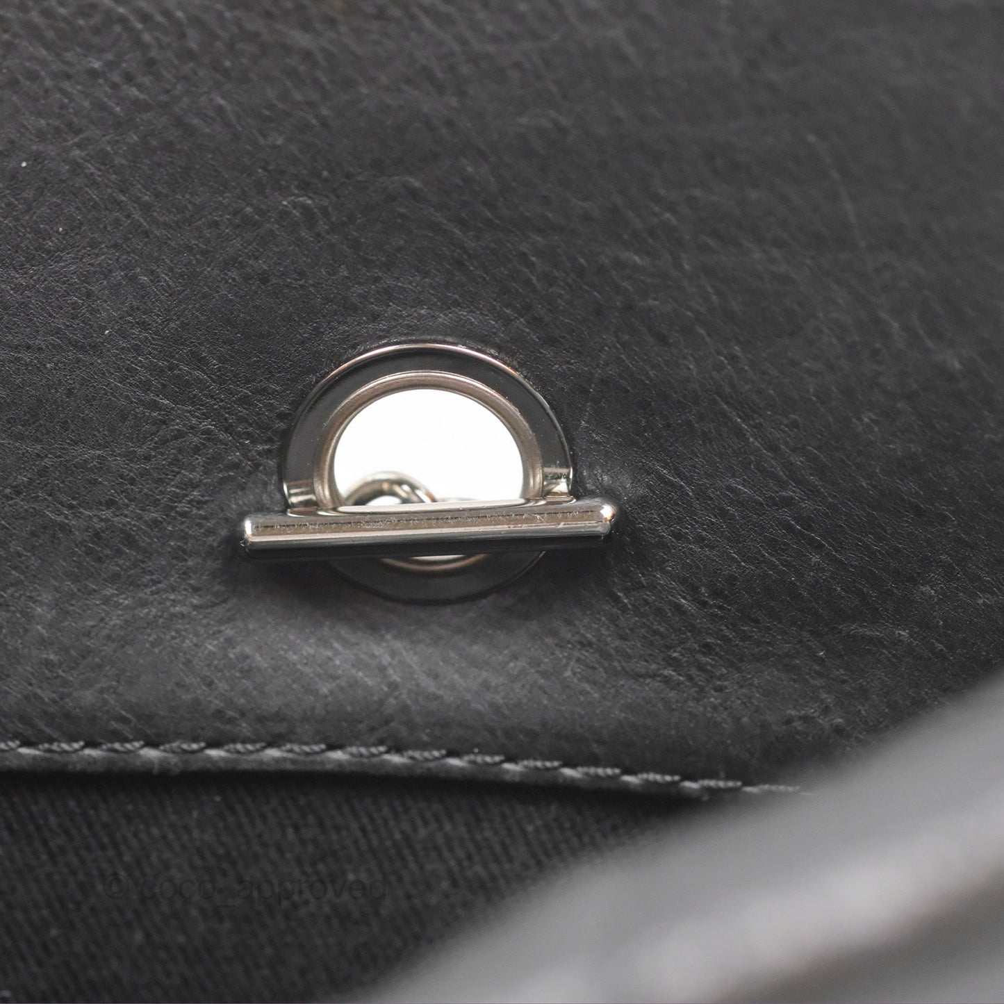Chanel Large Hamptons Shopping Tote Black Washed Calfskin