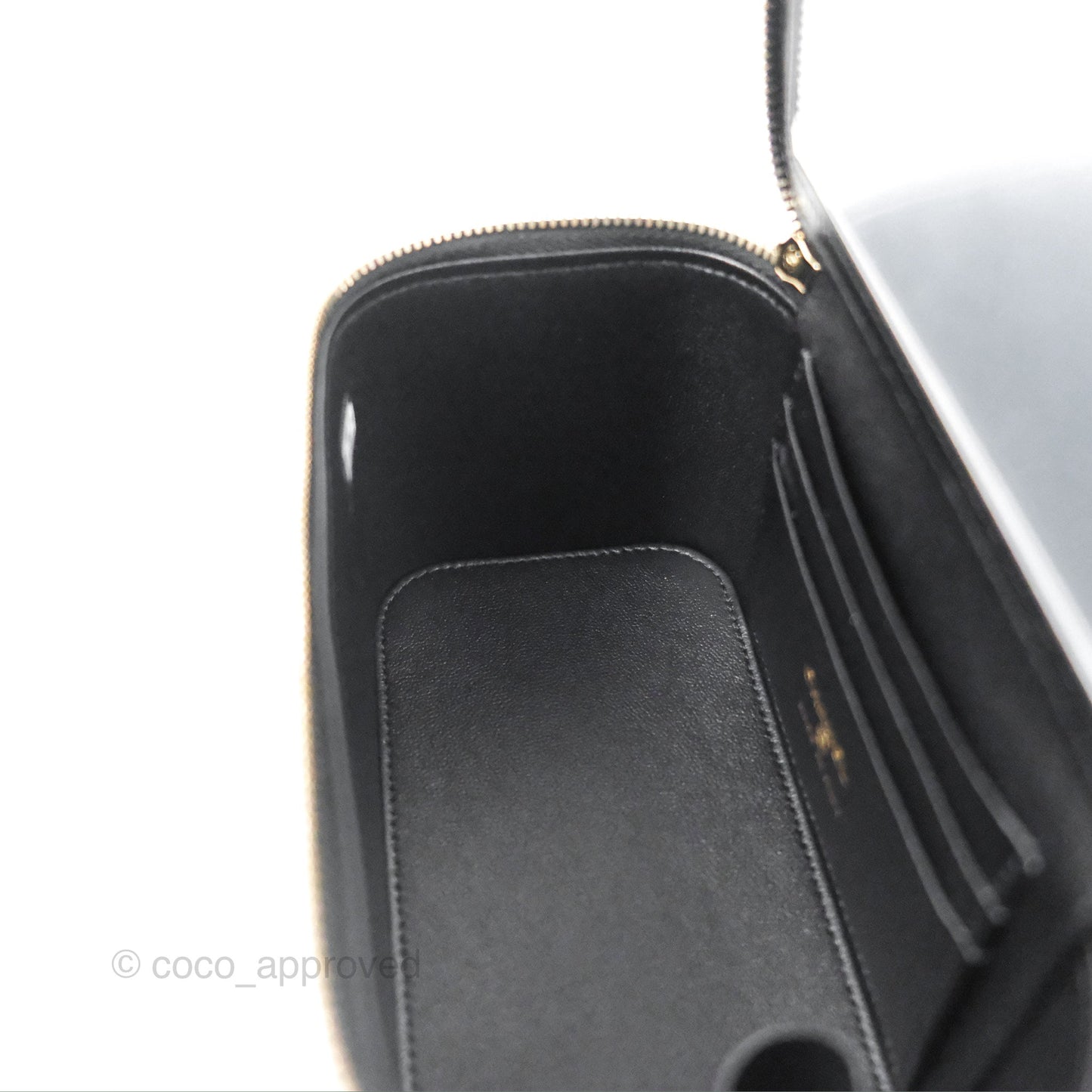 Chanel Vanity Rectangular Top Handle Black Lambskin Gold Hardware