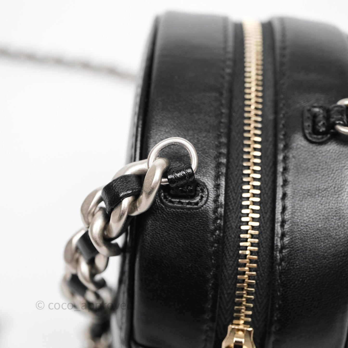 Chanel 19 Round Clutch With Chain Black Mixed Hardware