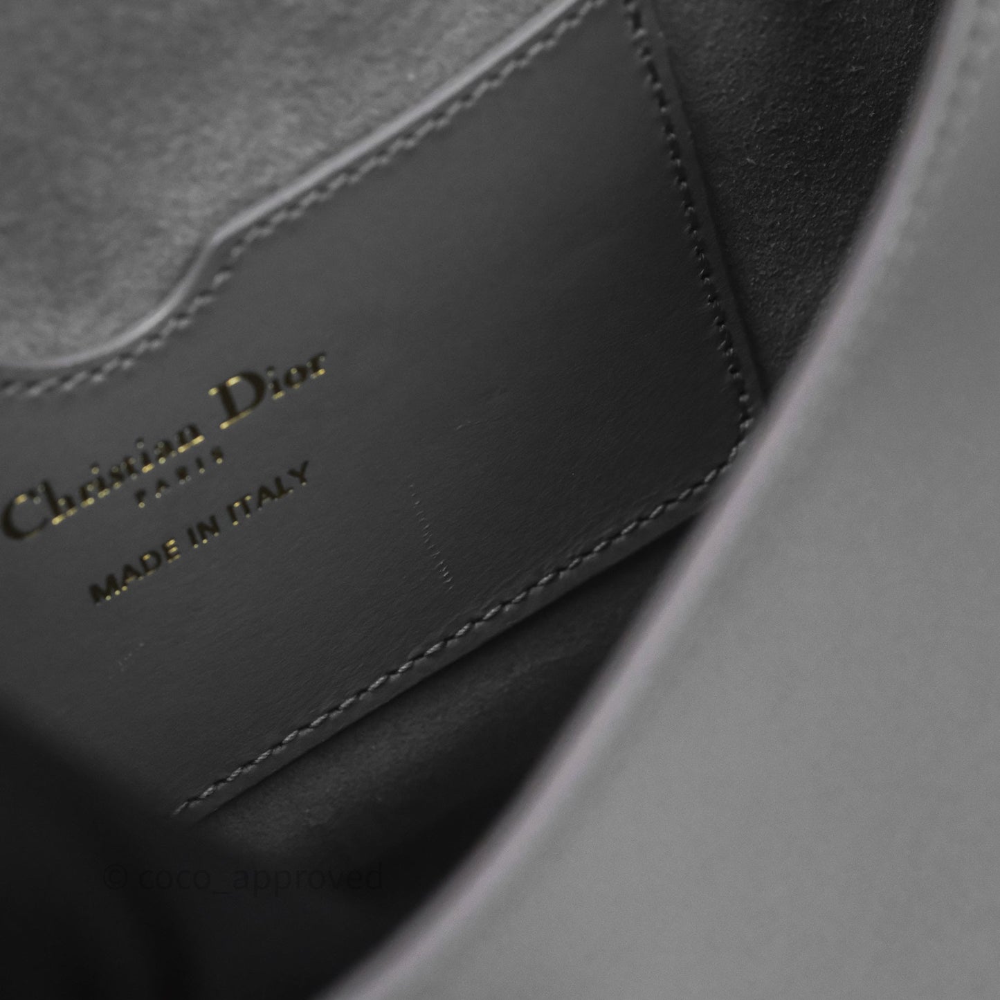 Christian Dior Medium Bobby Flap Grey Box Calfskin