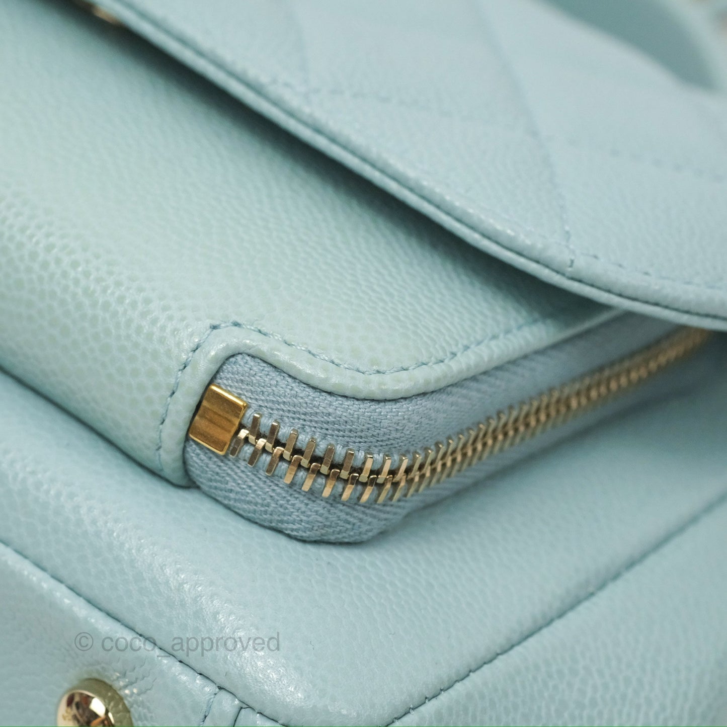 Chanel Quilted Small Business Affinity Flap Blue Caviar Gold Hardware