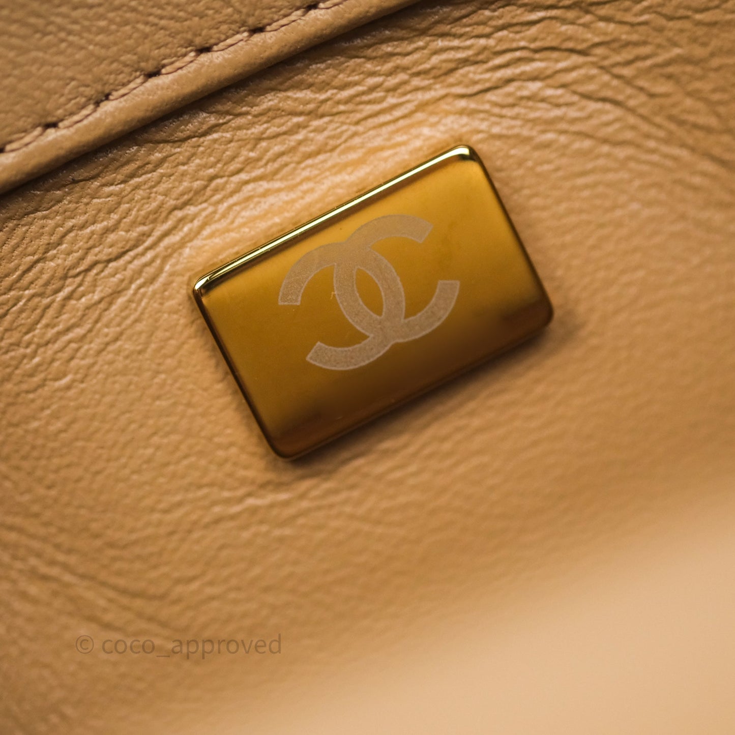 Chanel Mini Flap Bag With Heart CC Charm Dark Beige Lambskin Aged Gold Hardware