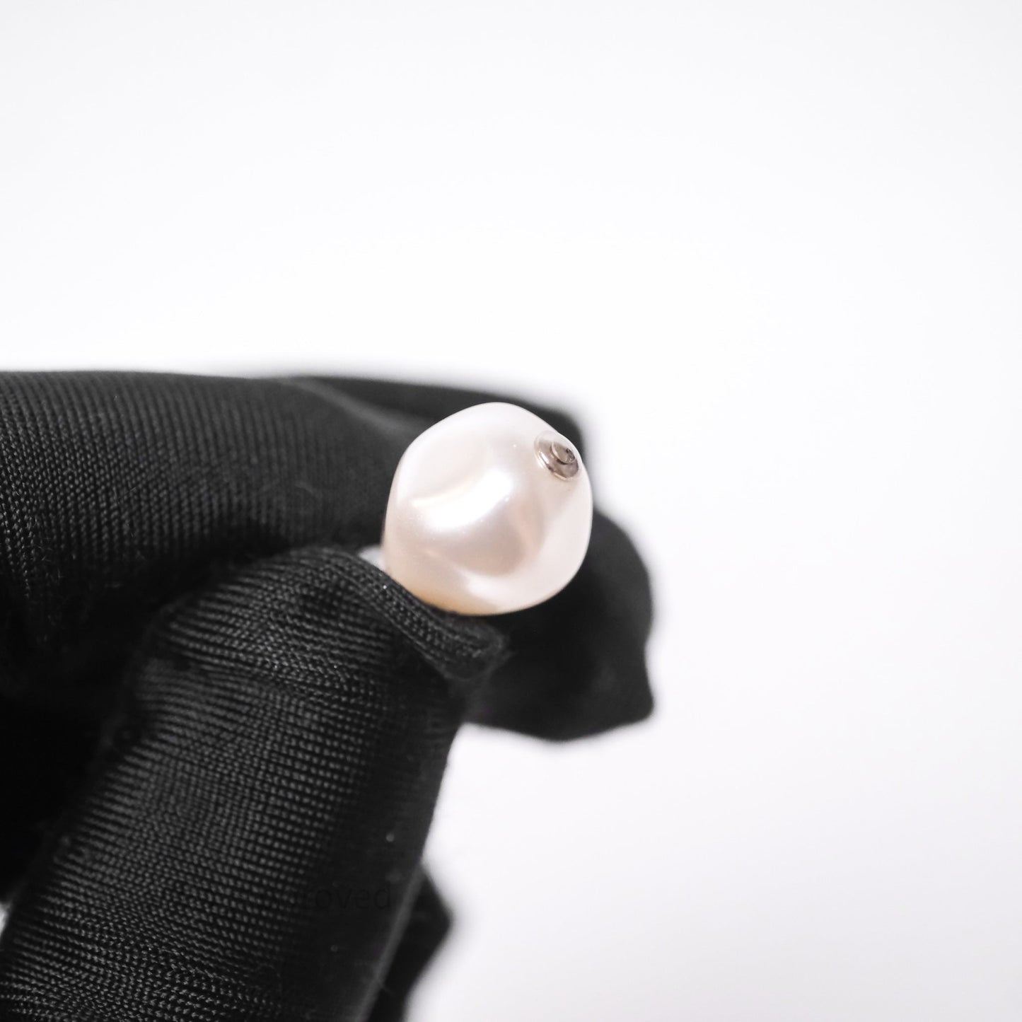 Chanel Drop CC Pearls Earrings Silver Tone 26S