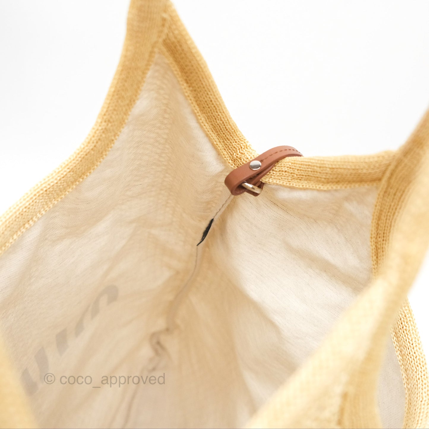 Miu Miu Woven Fabric Tote Bag Natural