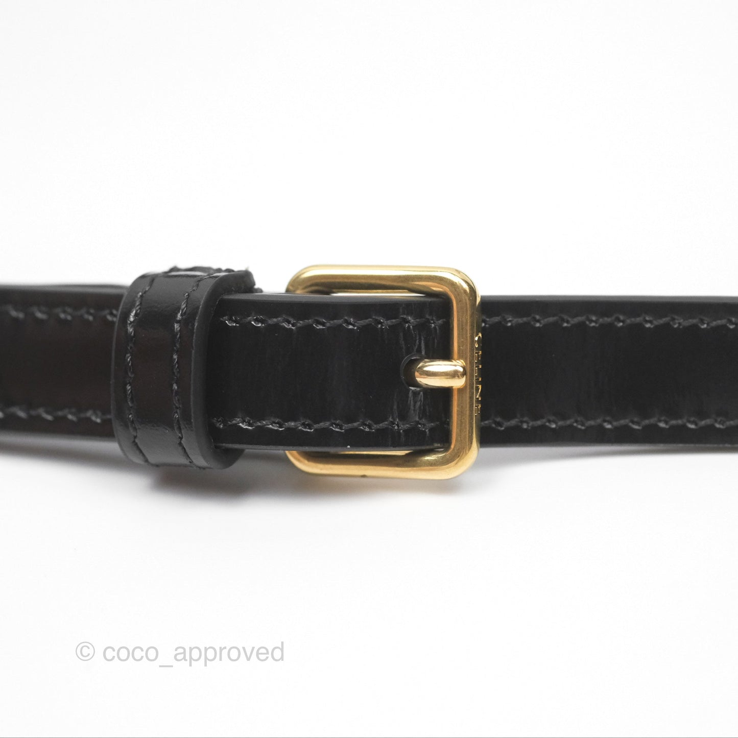 Celine Triomphe Shoulder Bag Black Calfskin