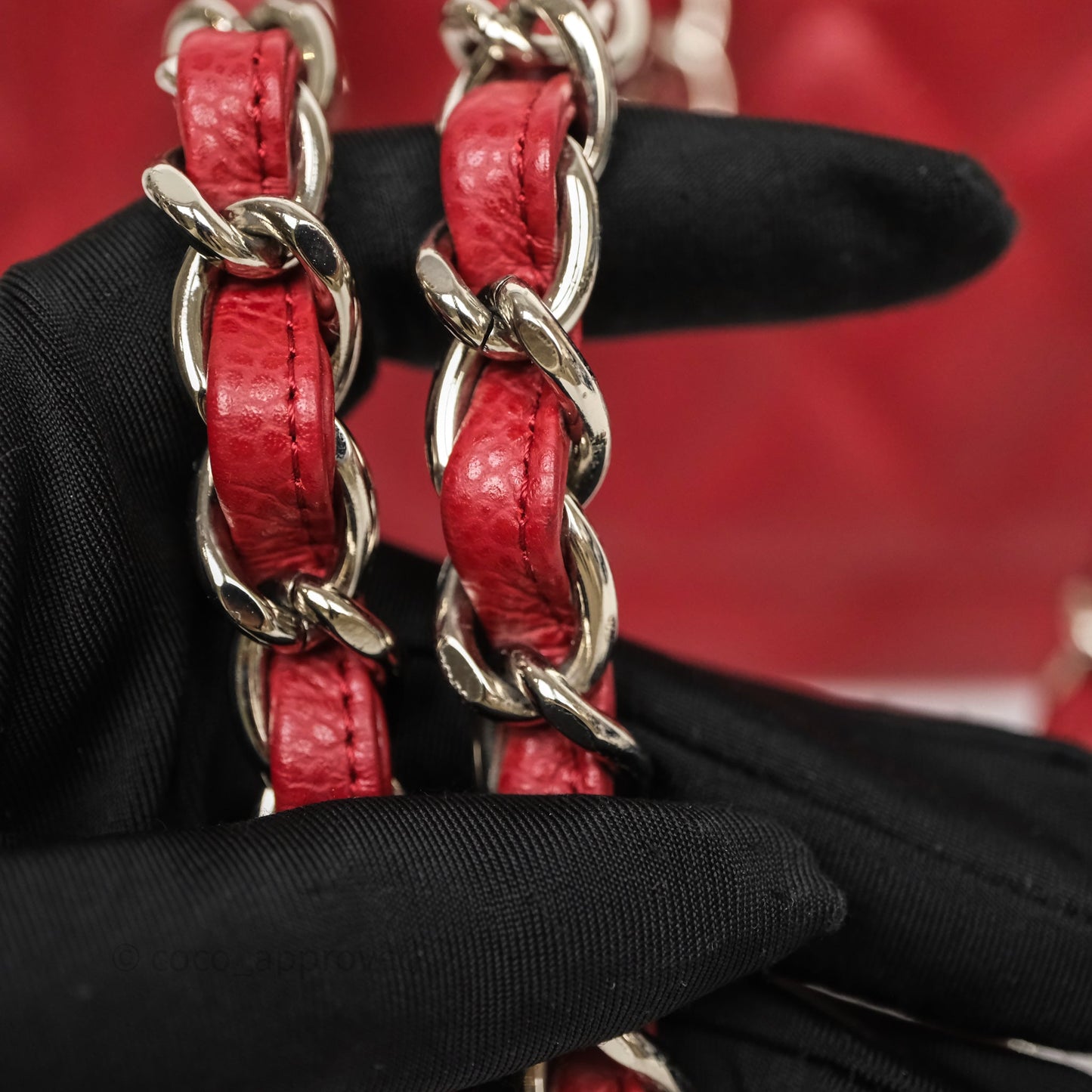 Chanel Jumbo Single Flap Dark Red Caviar Silver Hardware⁣⁣