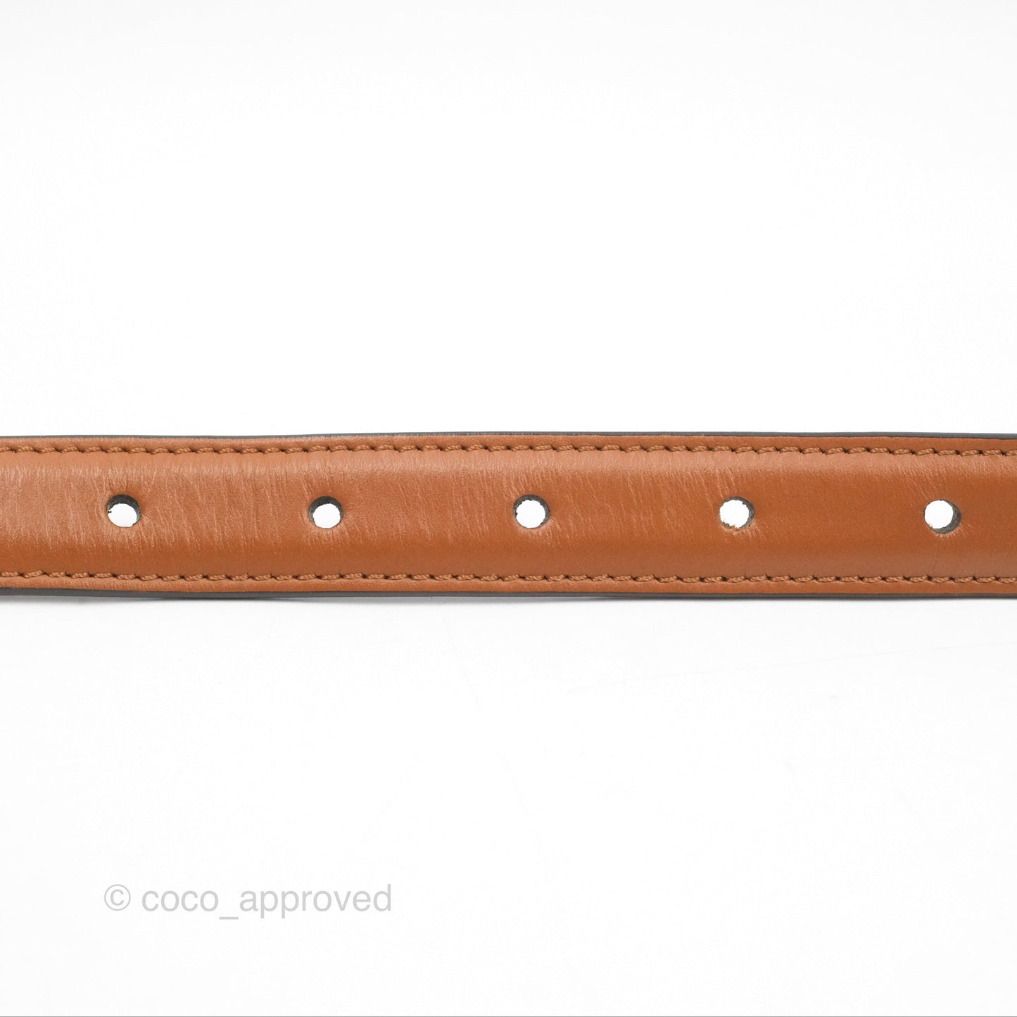 Fendi FF 20 mm Belt Brown Gold Hardware 80 32