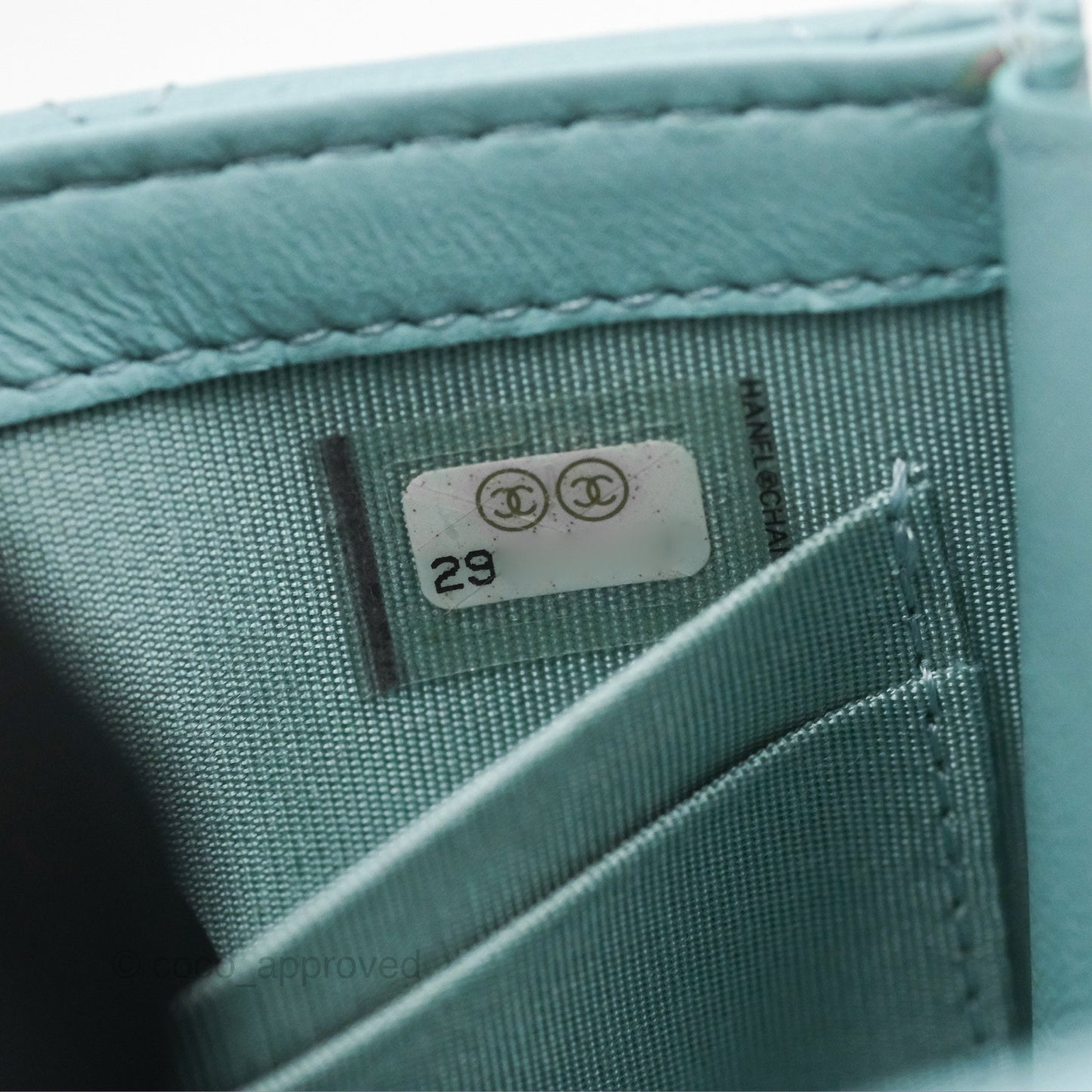 Chanel Mini Quilted Trendy CC Clutch With Chain Tiffany Blue Lambskin Gold Hardware