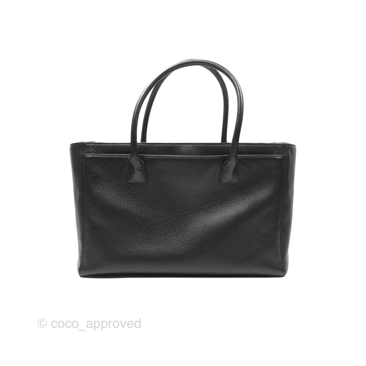 Chanel Executive Tote Bag Black Grained Calfskin Silver Hardware