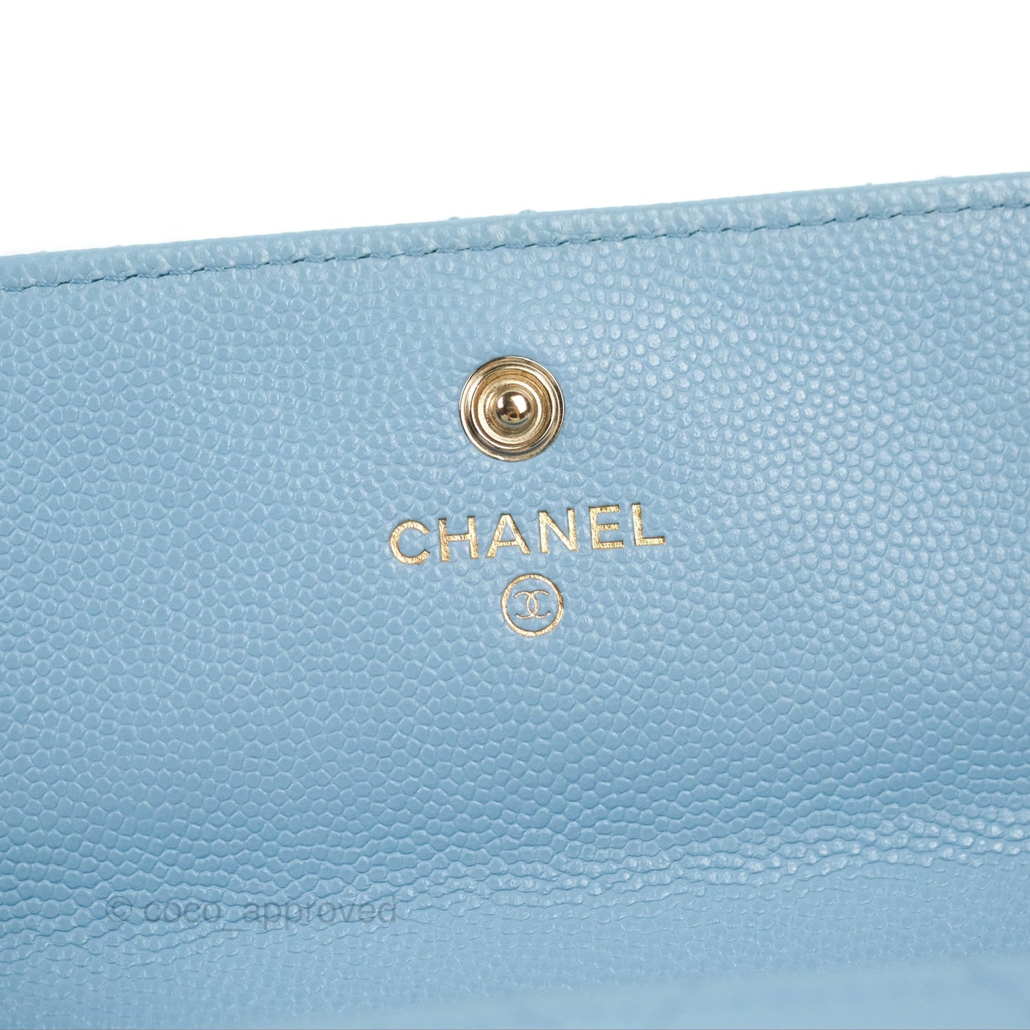 Chanel Long Flap Wallet Blue Caviar Gold Hardware