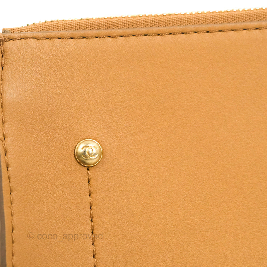 Chanel Flap Waist Bag with Leather & Tweed Coin Purses Dark Beige Calfskin