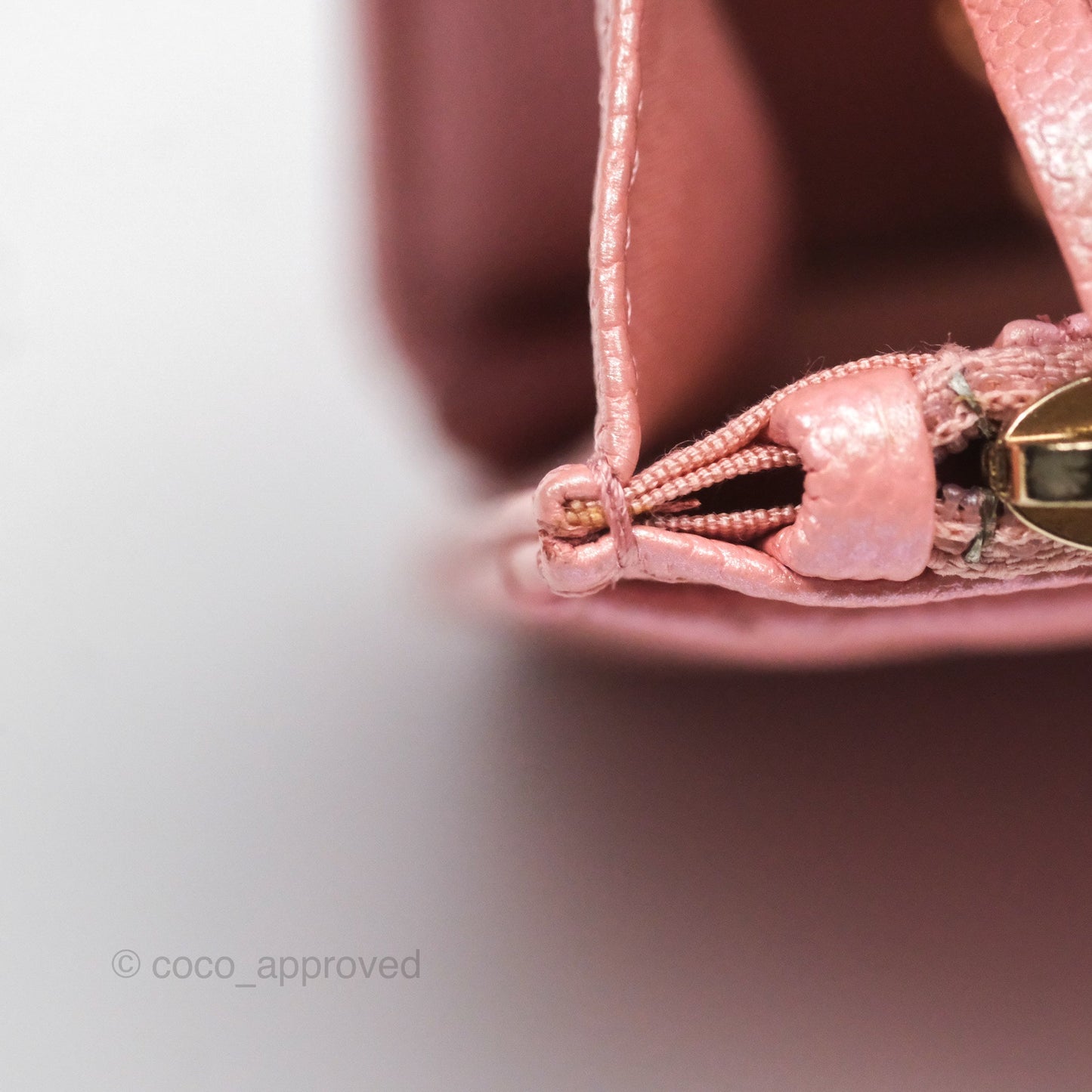 Chanel Classic Quilted Wallet on Chain WOC Iridescent Pink Caviar Gold Hardware