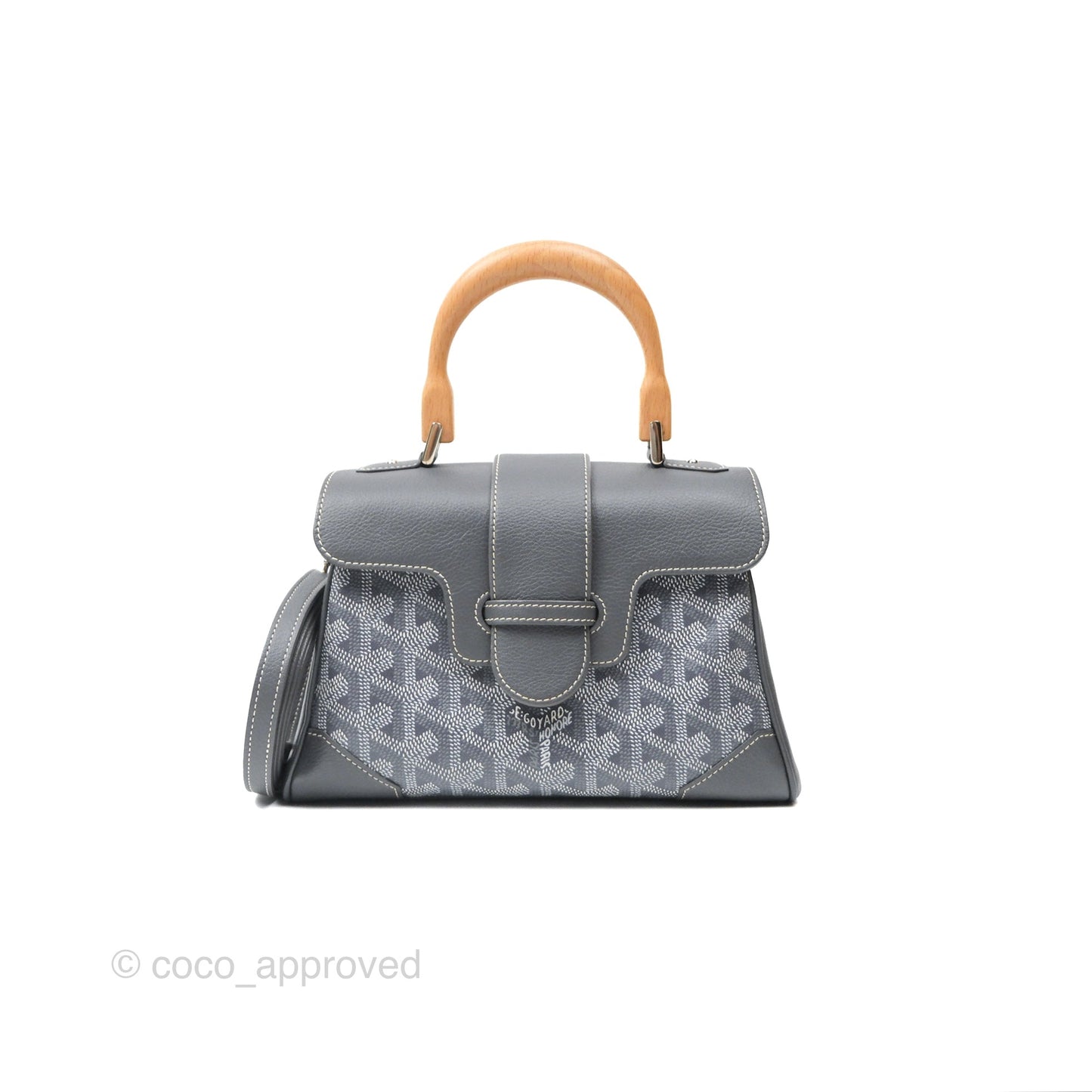 Goyard Saïgon Mini Bag Chevroches Calfskin Grey Silver Hardware