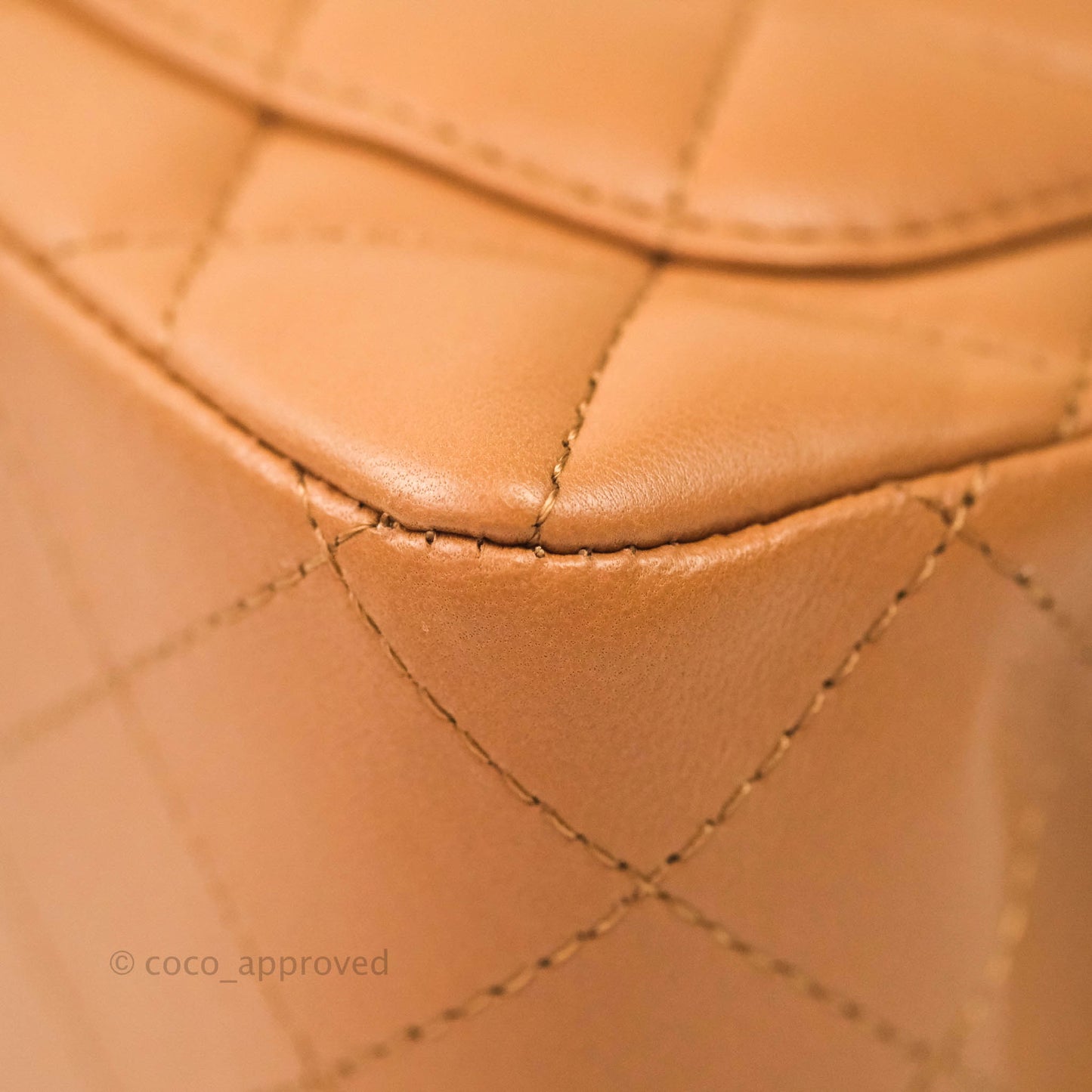 Chanel Classic Quilted Mini Square Caramel Dark Beige Lambskin Gold Hardware