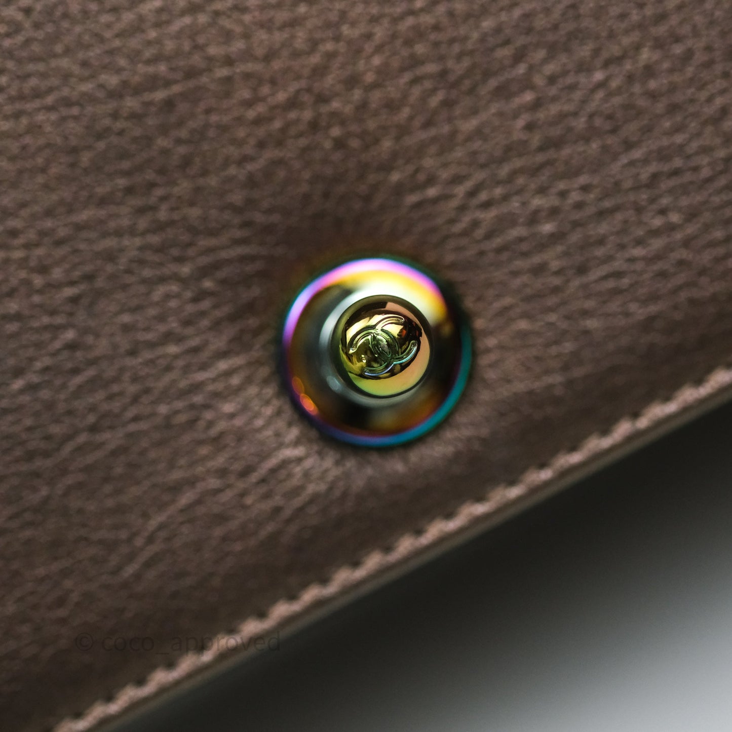 Chanel Quilted Medium Boy Iridescent Bronze Goatskin Rainbow Hardware