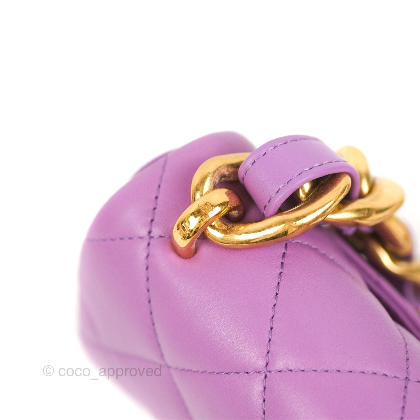Chanel Quilted Mini CC Funky Town Flap Purple Lambskin Gold Hardware