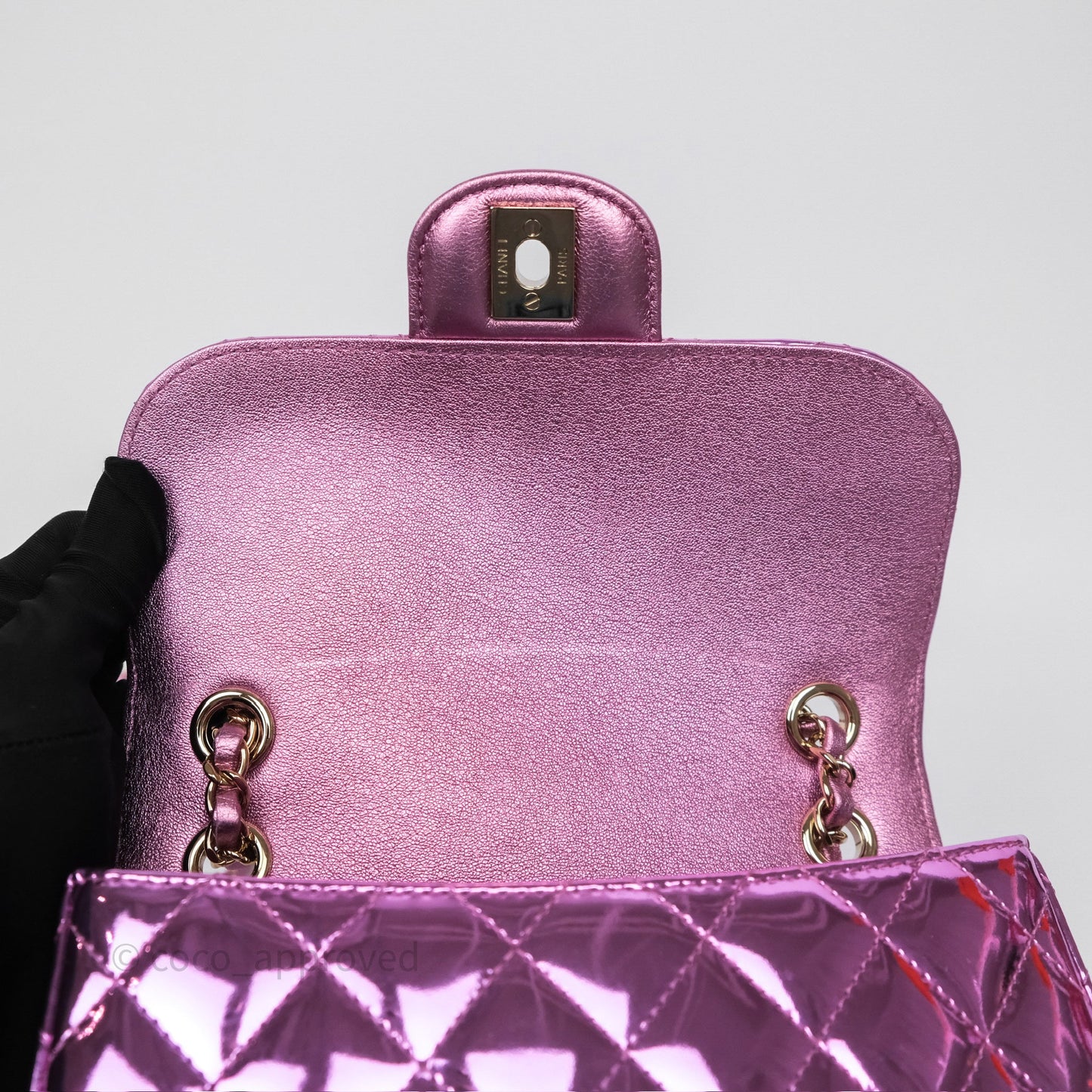 Chanel Hollywood Boulevard Flap with Star Coin Purse Lilac Pink Metallic Mirror Calfskin 24C