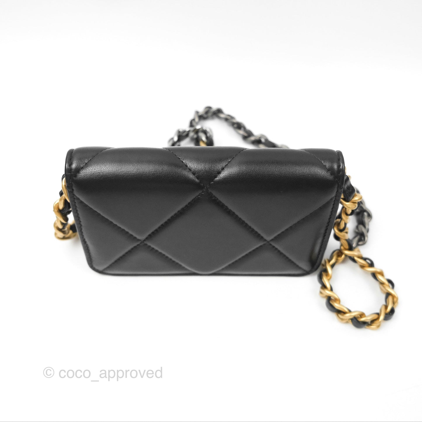 Chanel 19 Clutch With Chain Black Lambskin Mixed Hardware