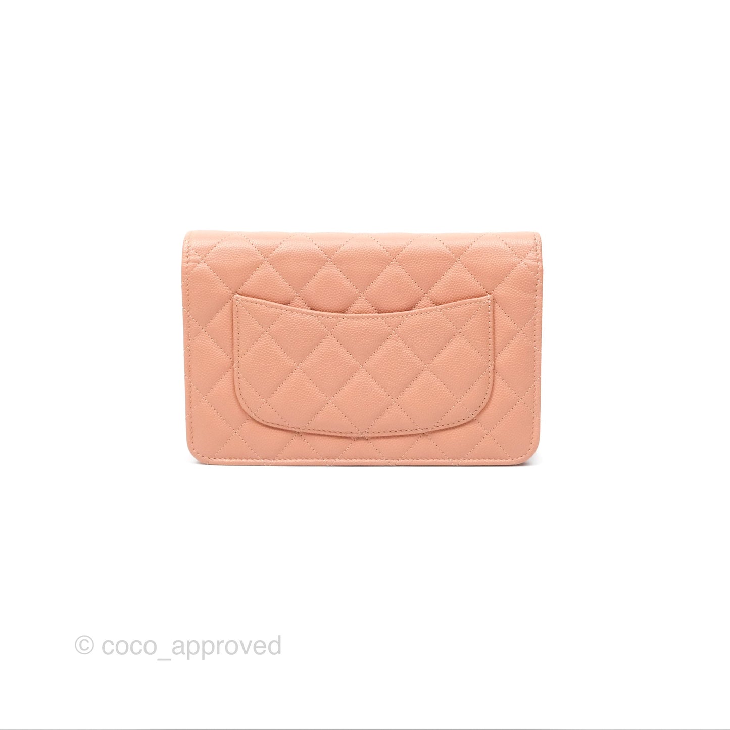 Chanel Quilted Wallet On Chain WOC Rosy Beige Caviar Gold Hardware