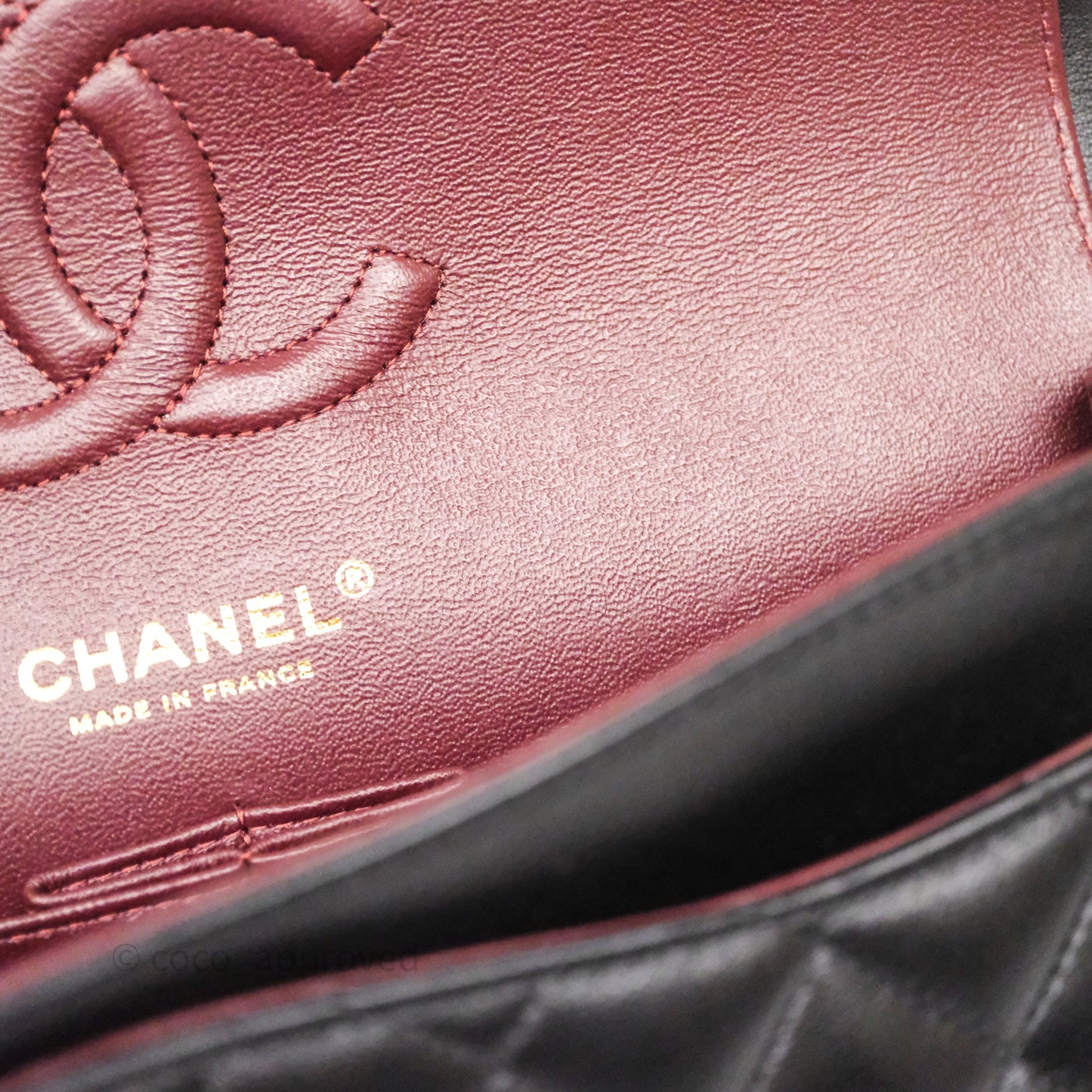 Chanel Classic M/L Medium Flap Quilted Black Lambskin Gold Hardware