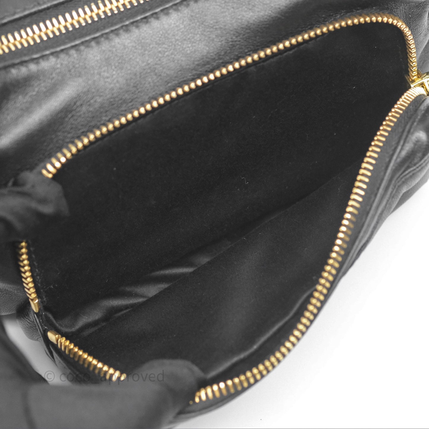 Miu Miu Nappa Leather Pocket Bag Black Lambskin Gold Hardware