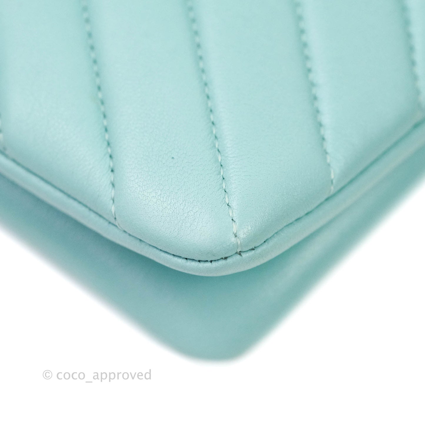 Chanel Trendy CC Chevron Lambskin Flap Bag Tiffany Blue Gold Hardware