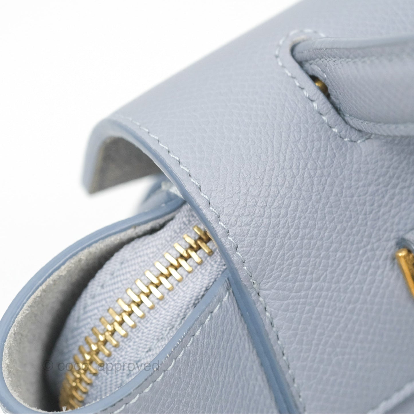 Celine Nano Belt Bag Arctic Blue Grained Calfskin Gold Hardware