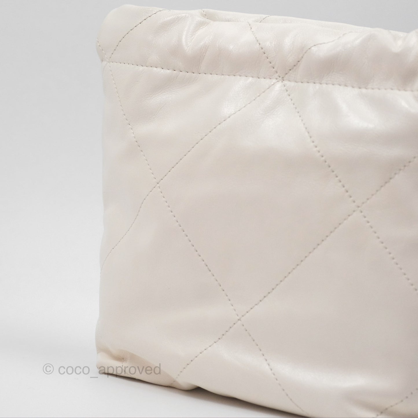 Chanel 22 Mini Bag White Crumpled Calfskin