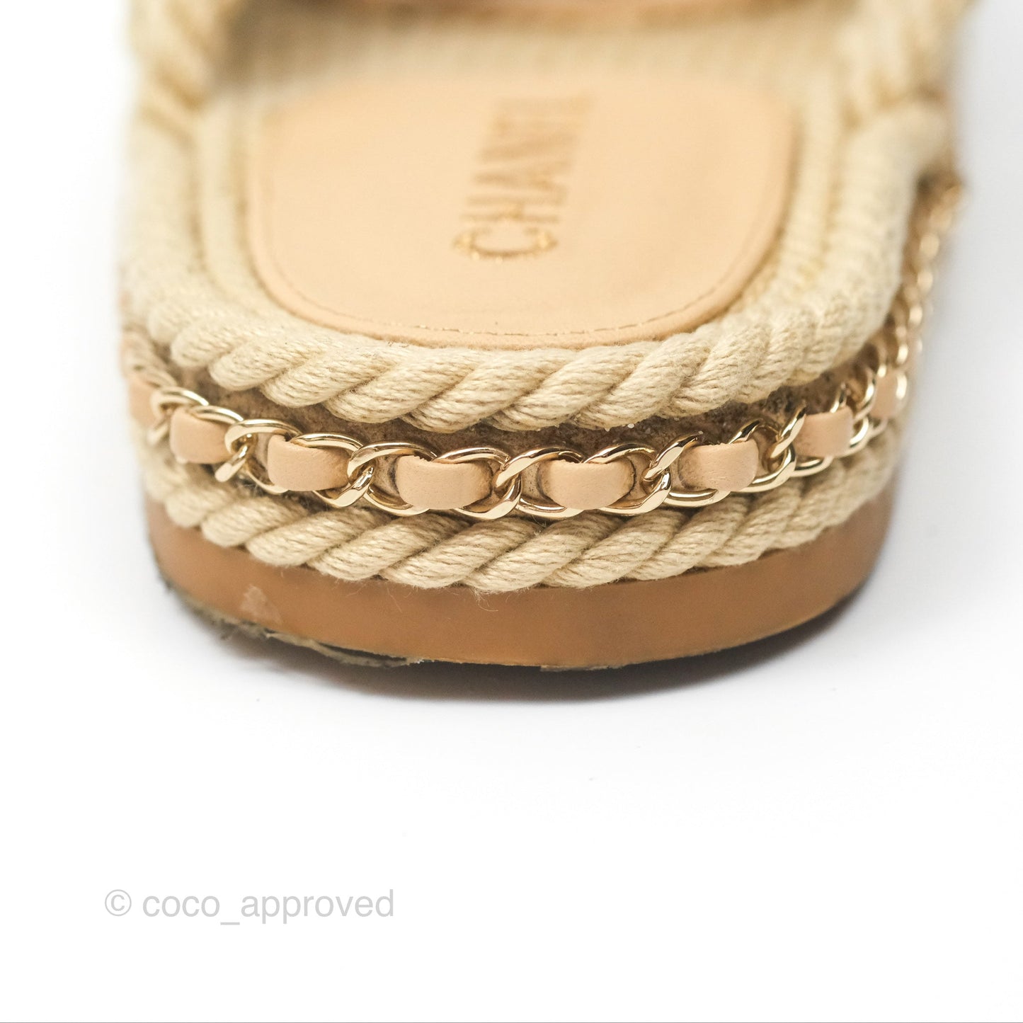 Chanel Cord Chain Slides Size 39