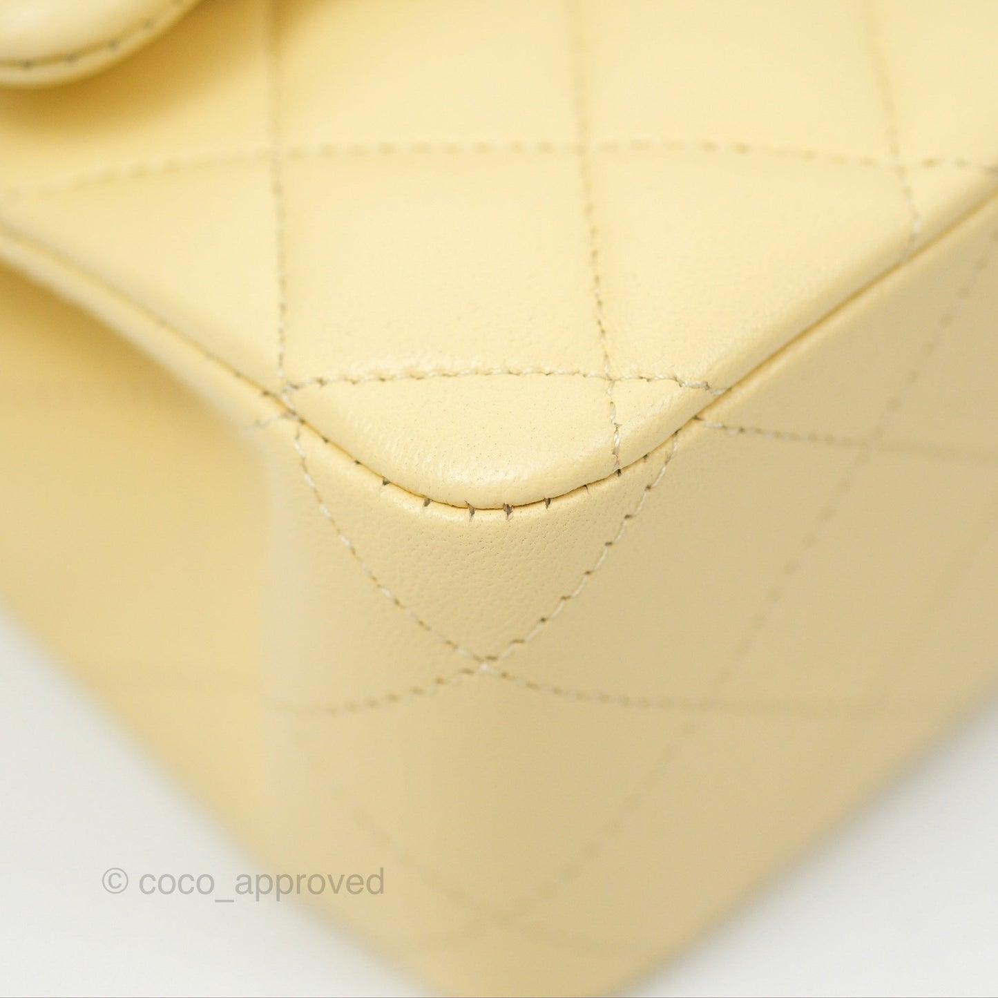 Chanel Classic M/L Medium Flap Quilted Yellow Lambskin Gold Hardware
