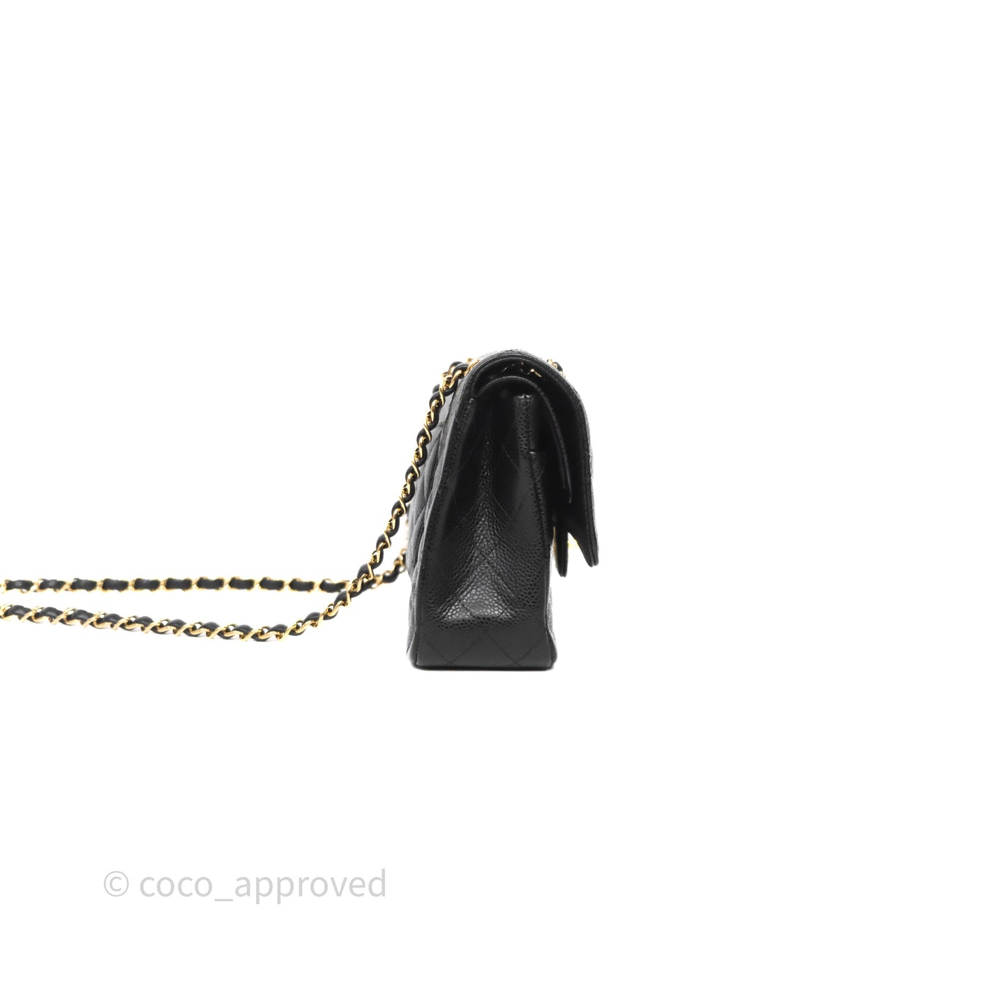 Chanel Classic M/L Medium Flap Quilted Black Caviar Gold Hardware