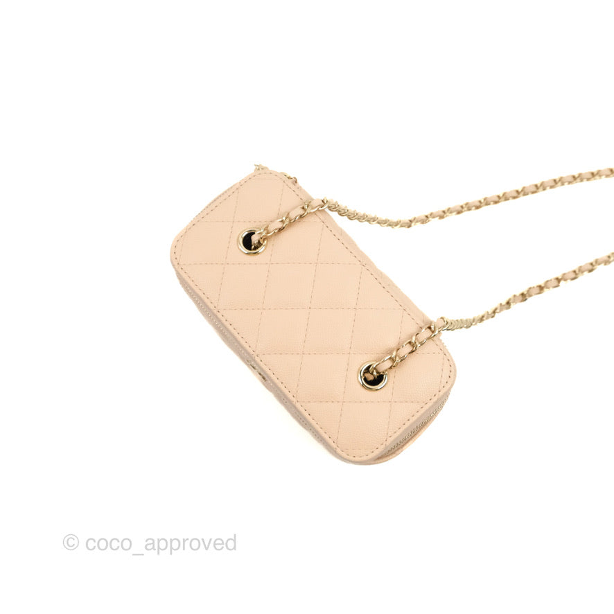 Chanel Classic Vanity with Chain Light Pink Caviar Gold Hardware