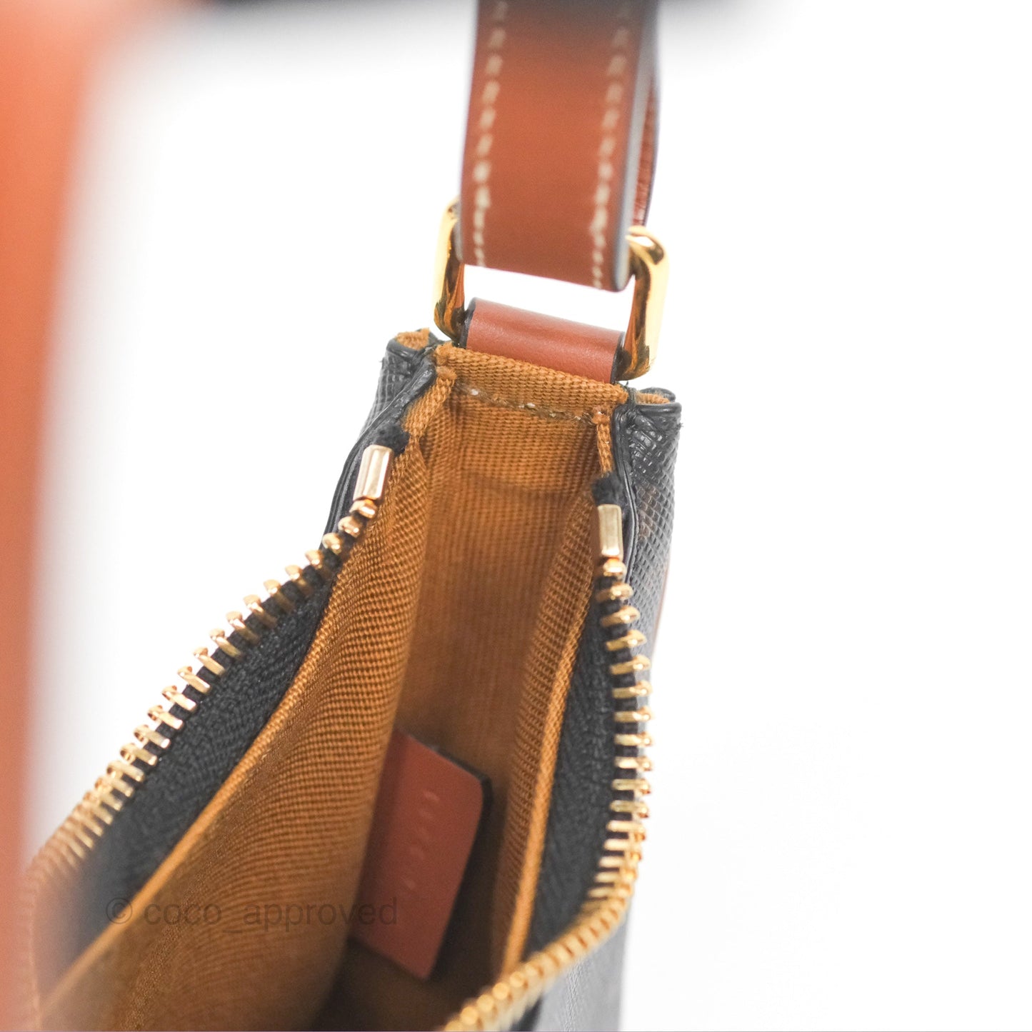 Celine Mini Ava Bag In Triomphe Canvas Calfskin Tan