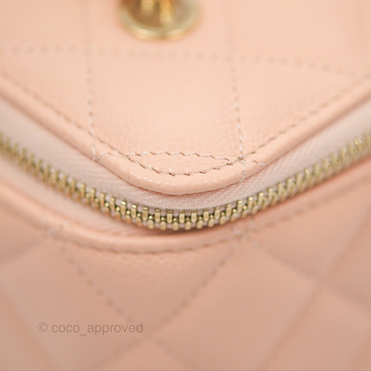 Chanel Vanity Rectangular Pink Beige Caviar Gold Hardware
